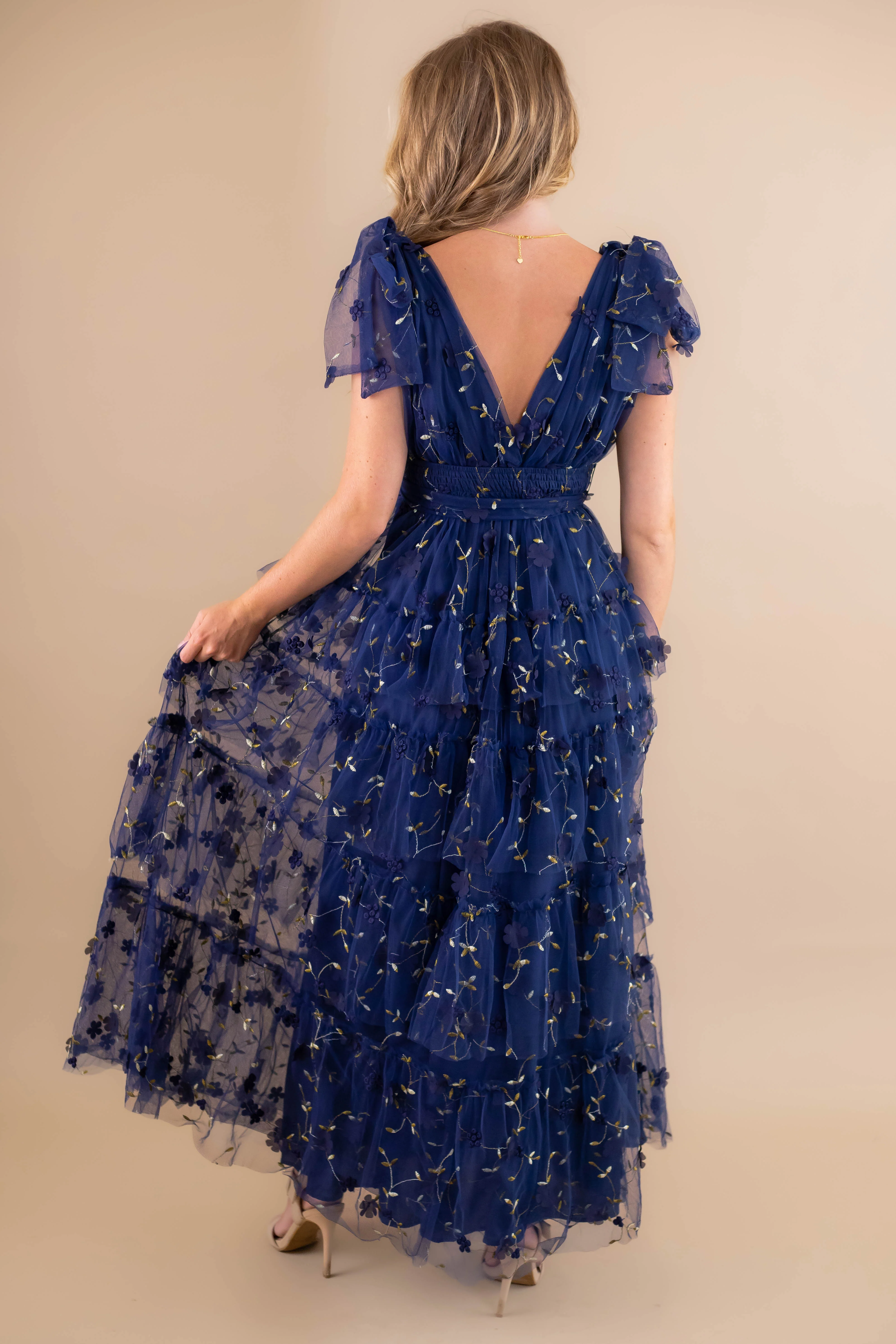 A Dramatic Entrance Maxi Dress-Navy - Image 10