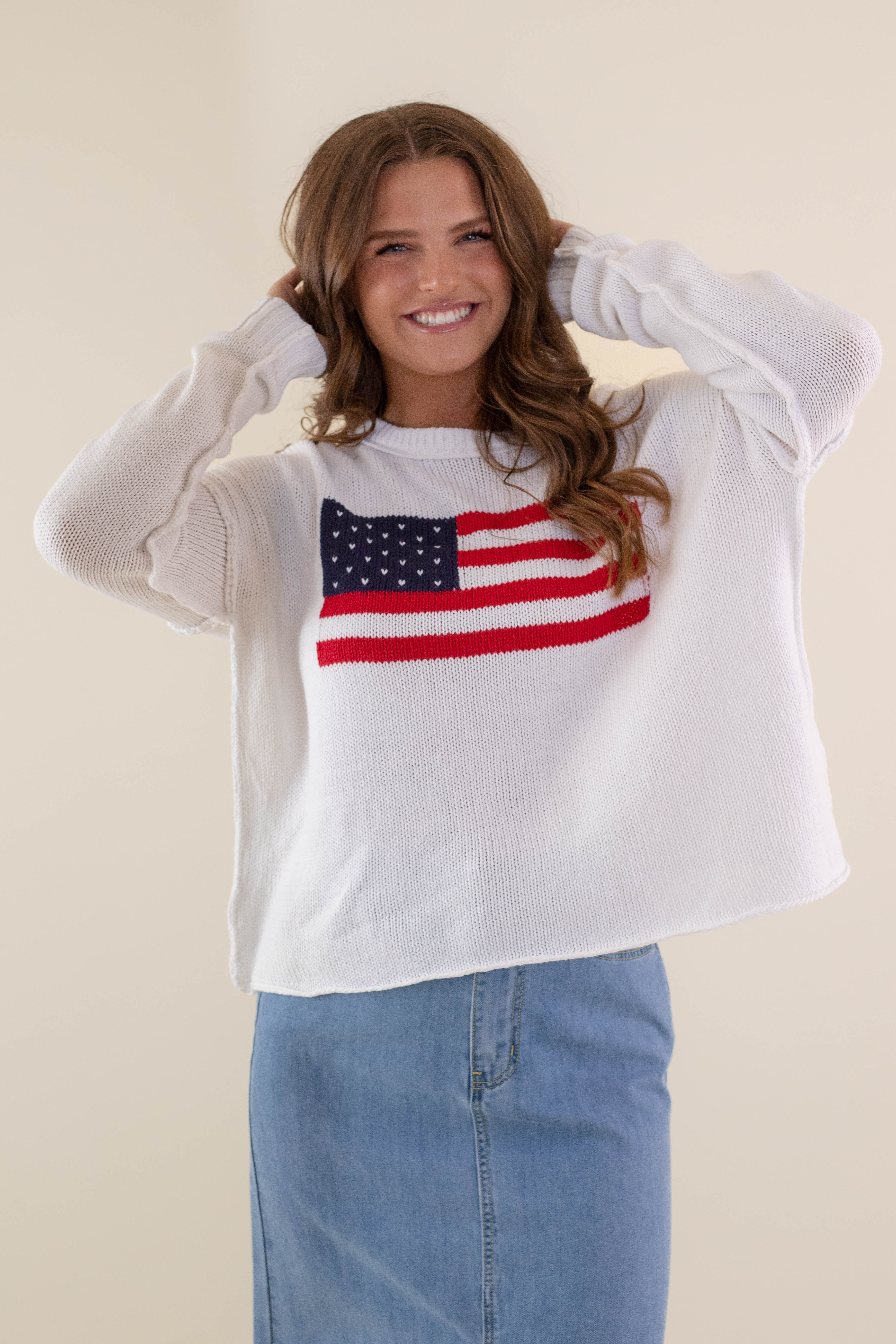 RESTOCK: All American Sweater-White - Image 4