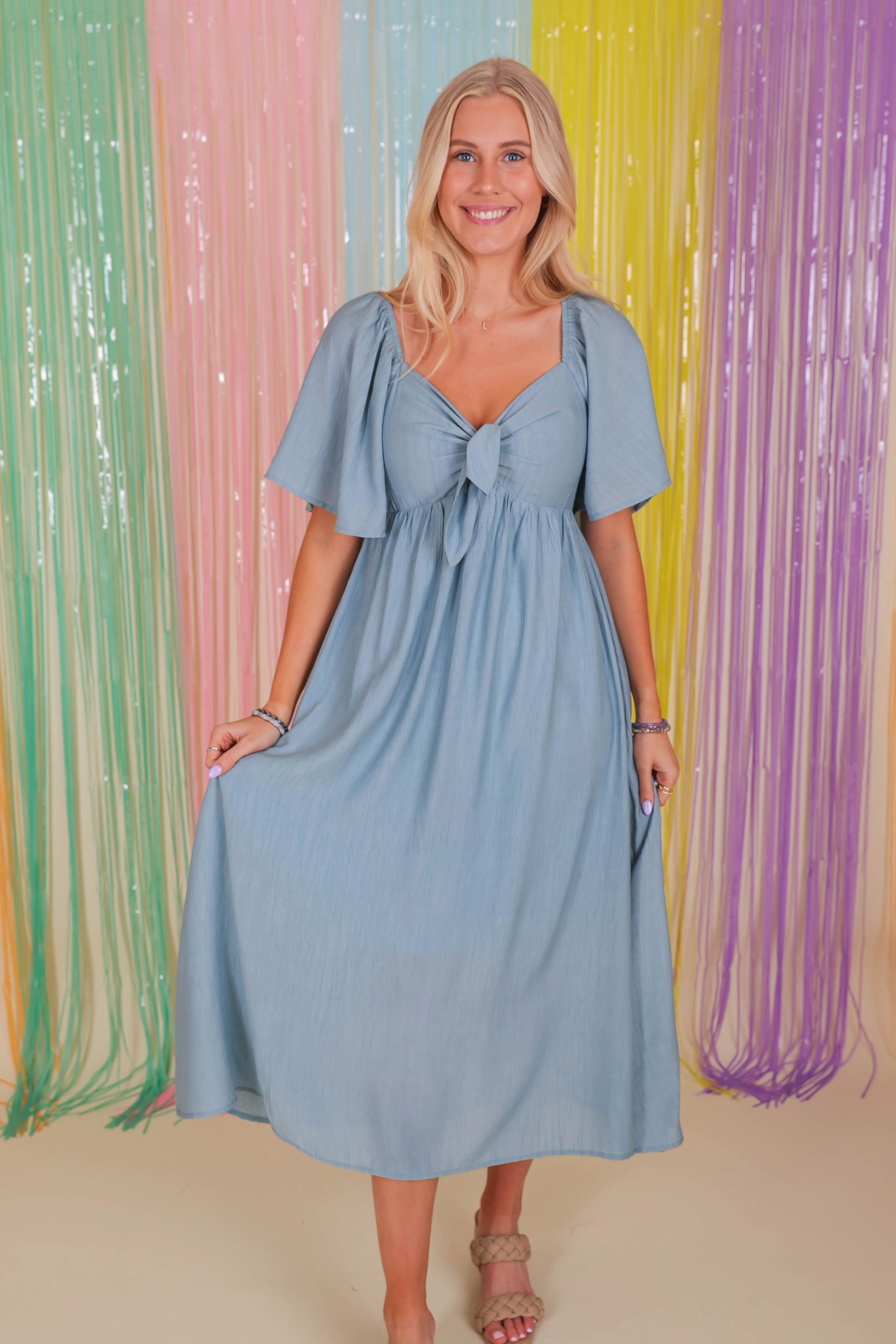 FINAL SALE: Always A Delight Midi Dress-Chambray - Image 4