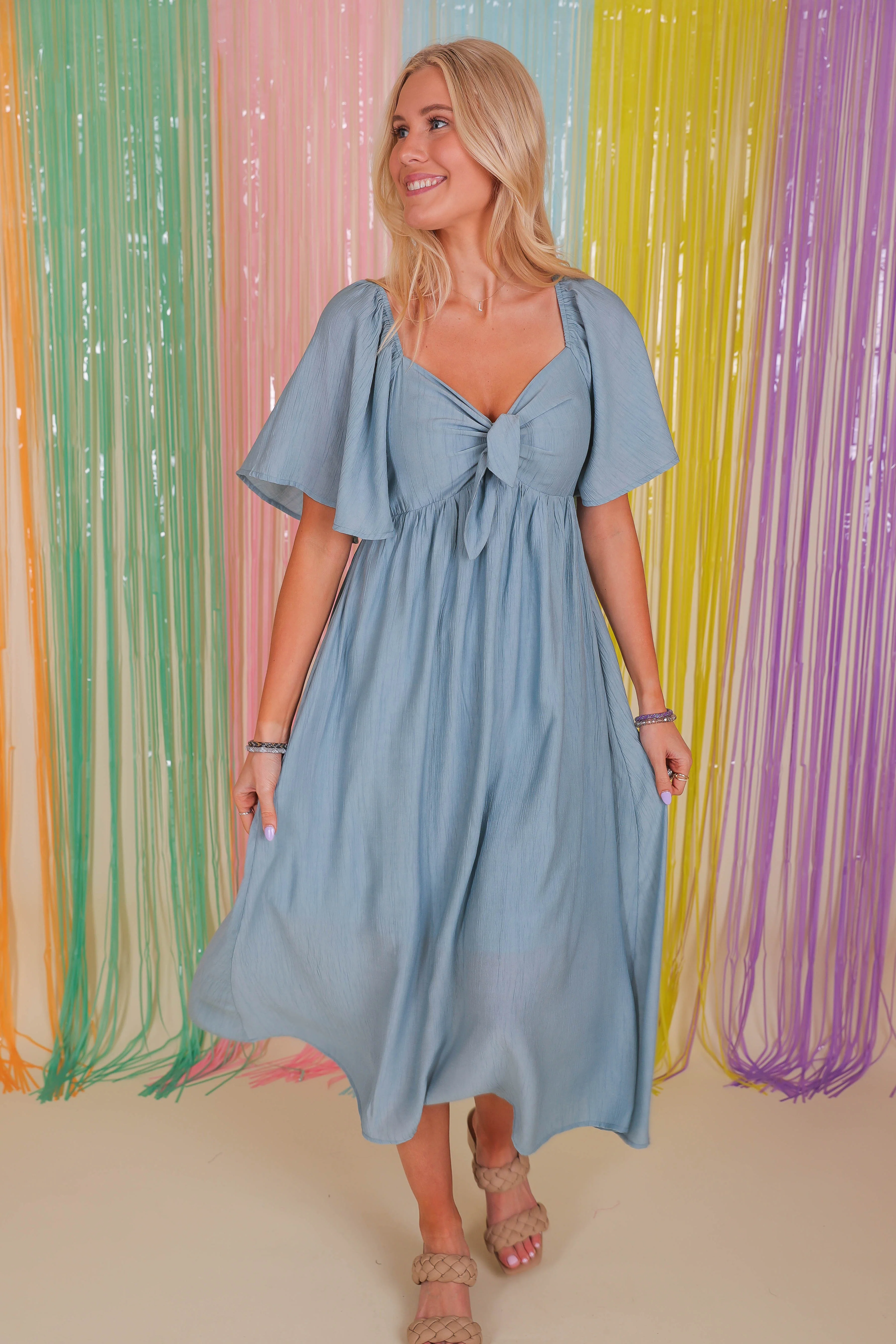 FINAL SALE: Always A Delight Midi Dress-Chambray - Image 6