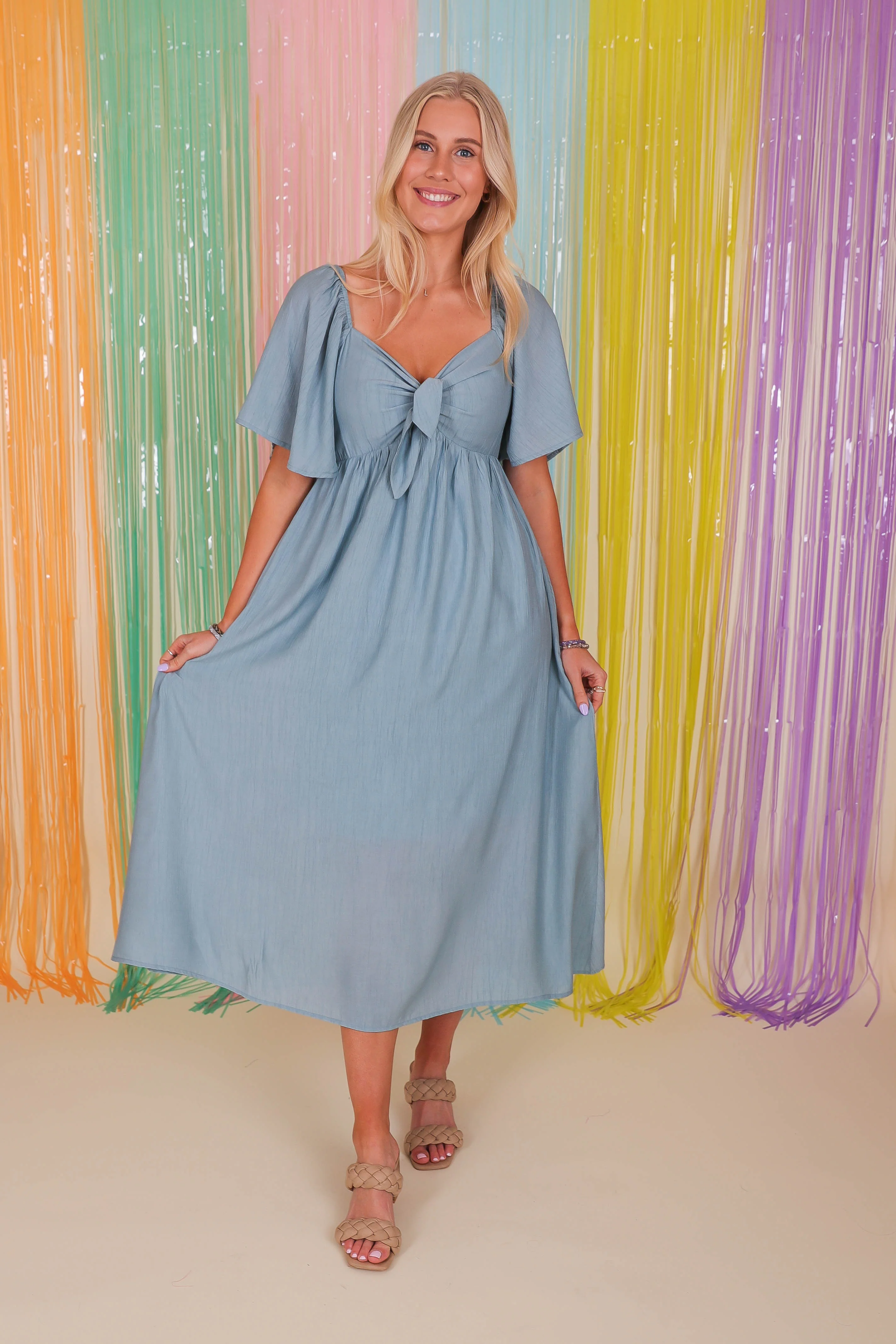 FINAL SALE: Always A Delight Midi Dress-Chambray - Image 7