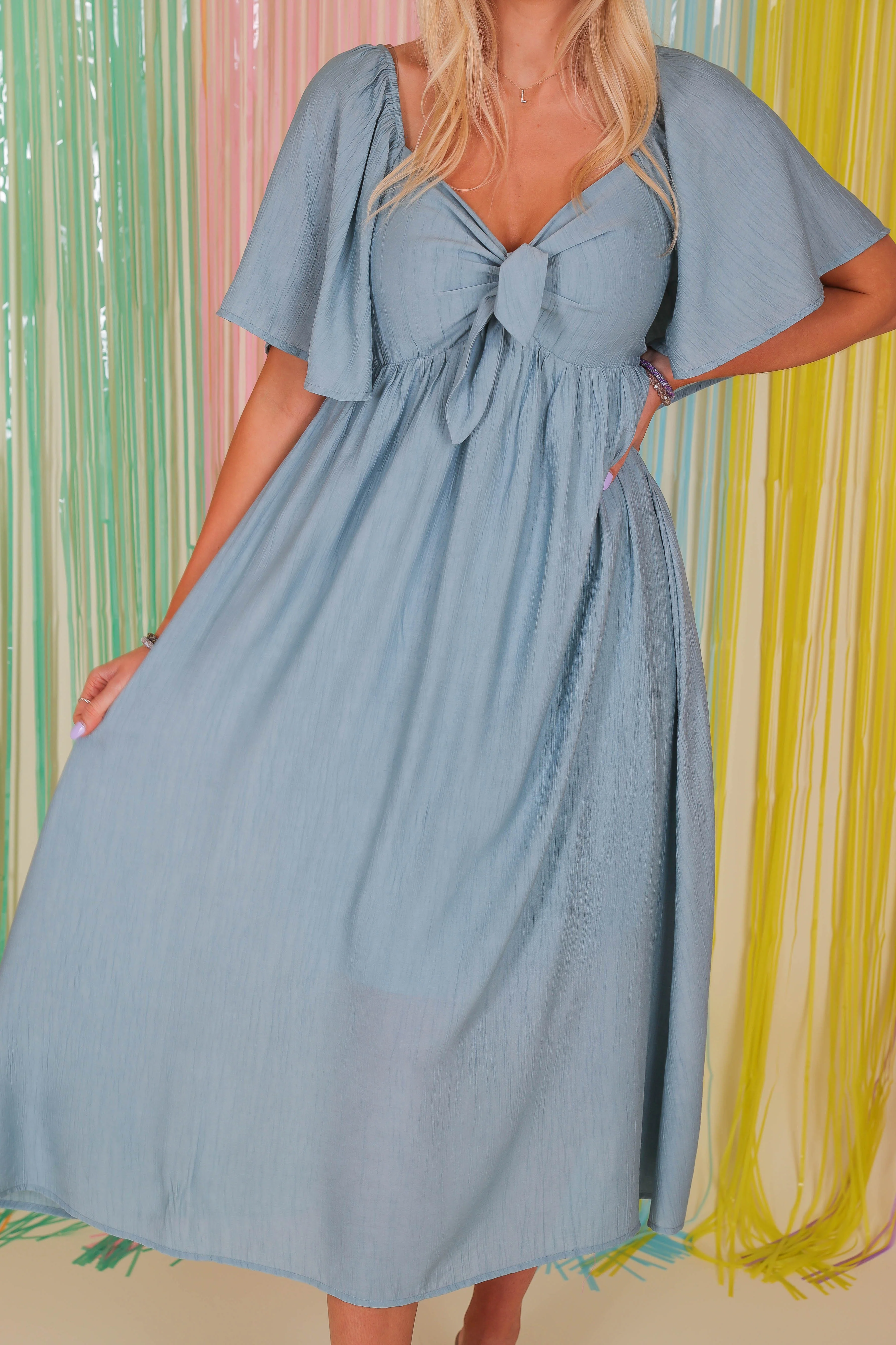 FINAL SALE: Always A Delight Midi Dress-Chambray - Image 8