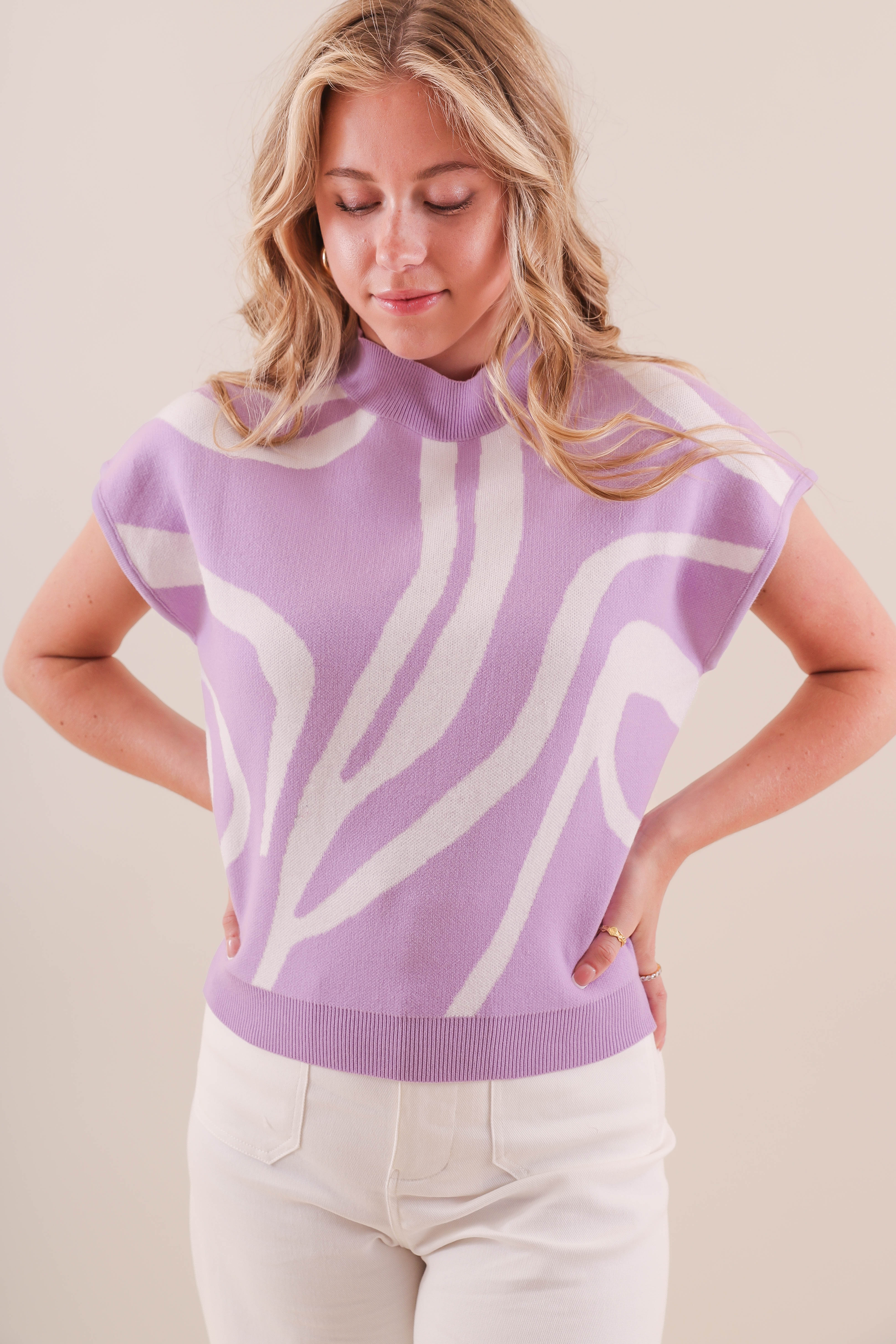 An Abstract Thought Sweater-Lilac - Image 5