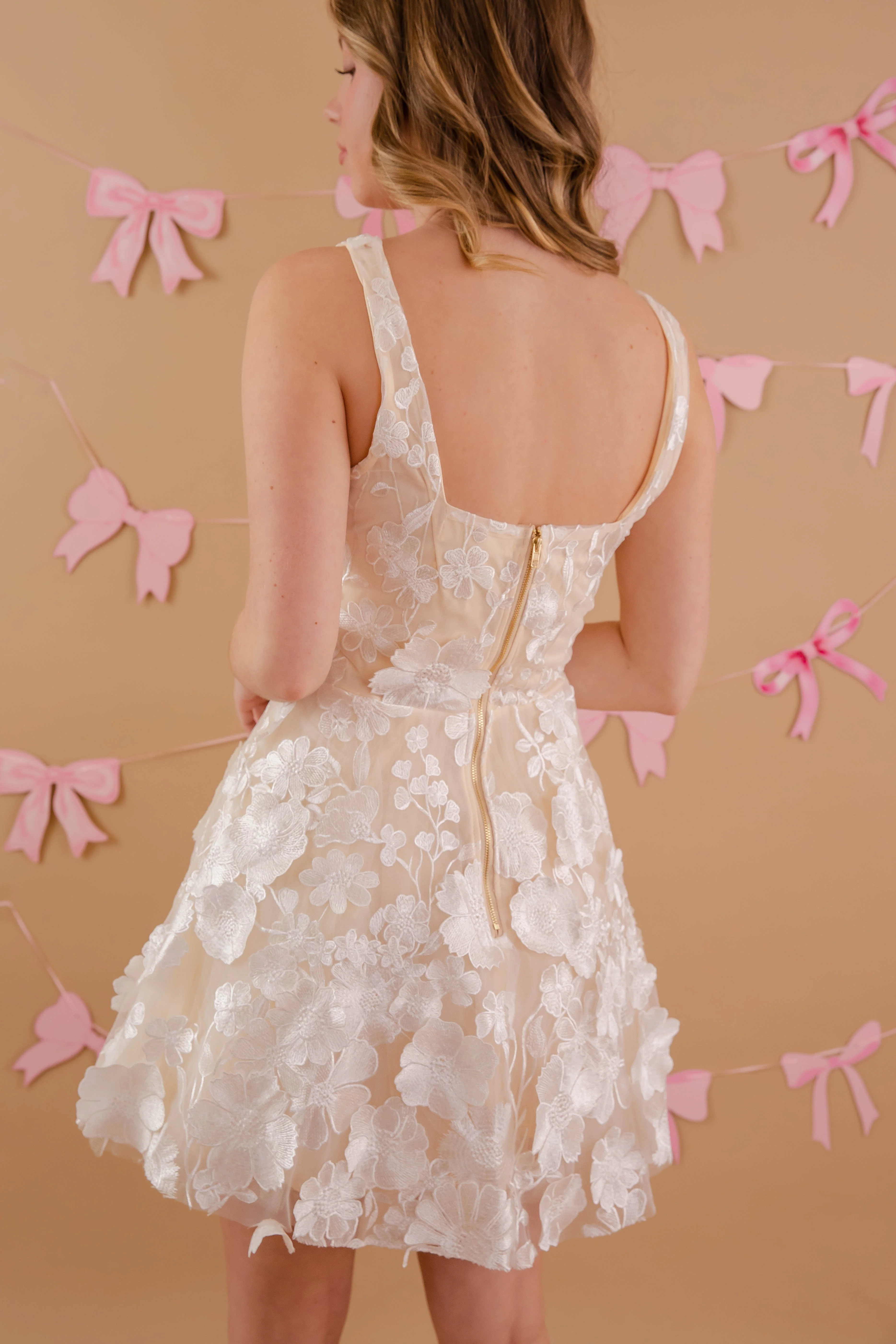 Feels Like Forever 3D Flower Mini Dress - Image 8