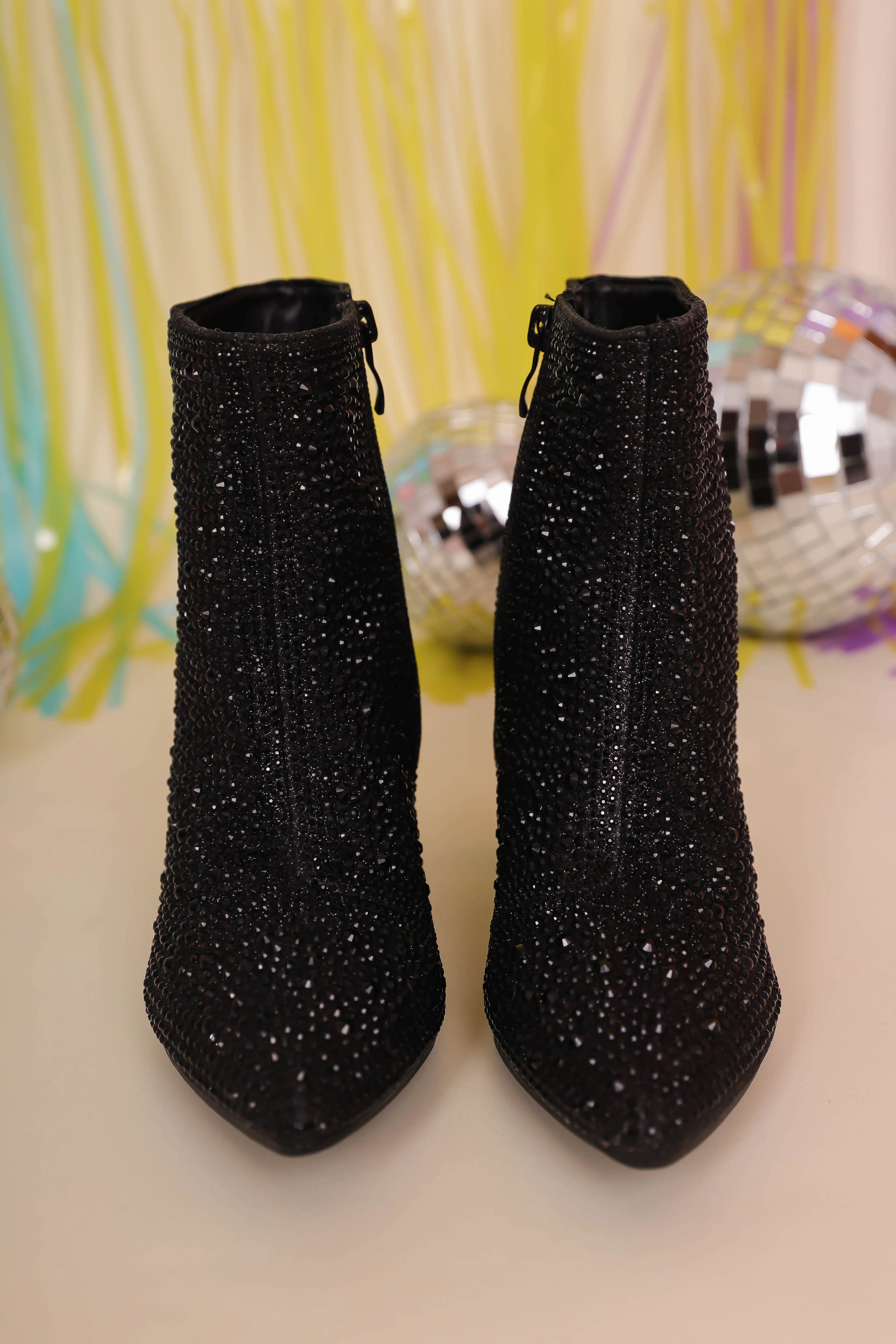 Garcelle Rhinestone Booties-Black - Image 3