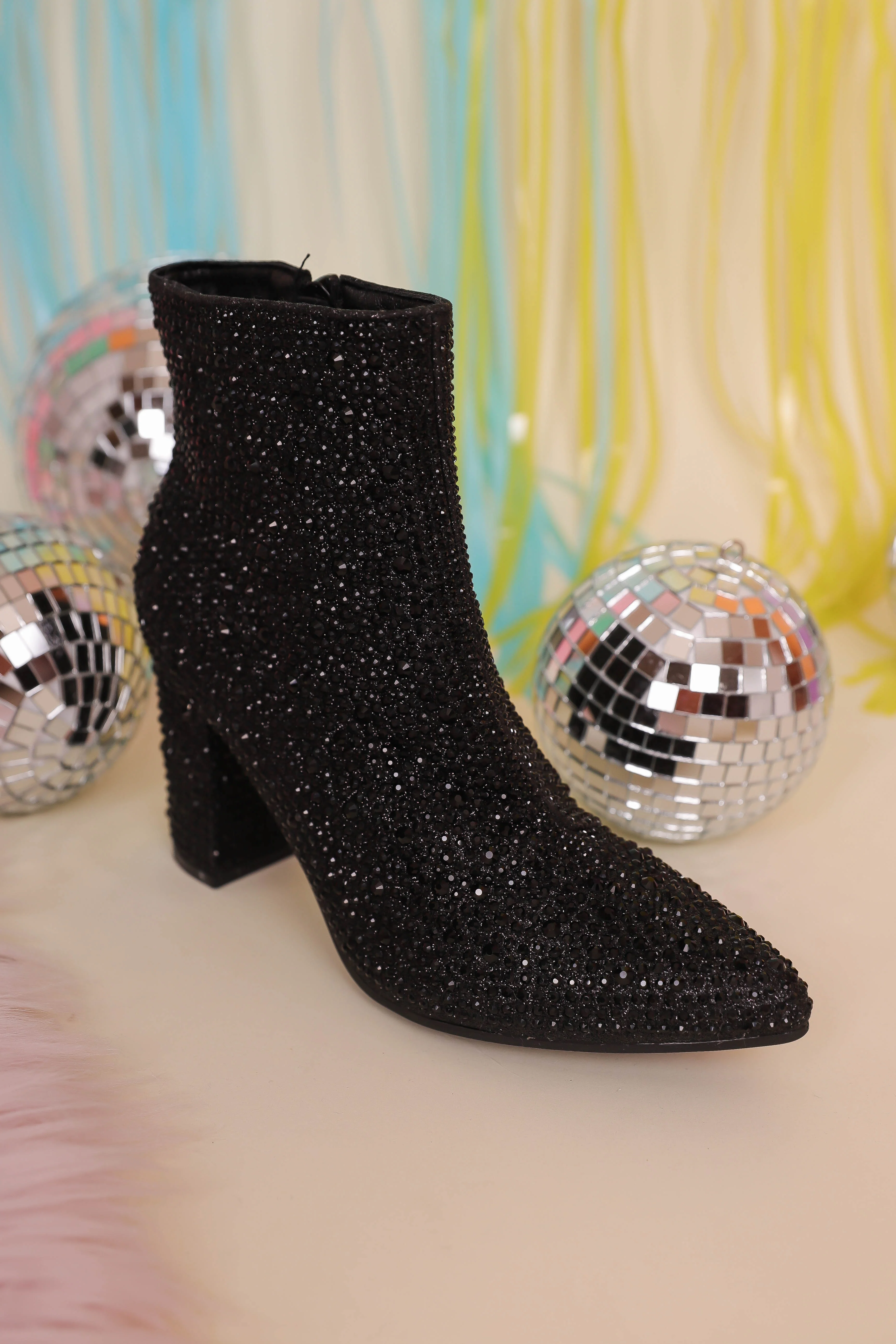Garcelle Rhinestone Booties-Black - Image 4