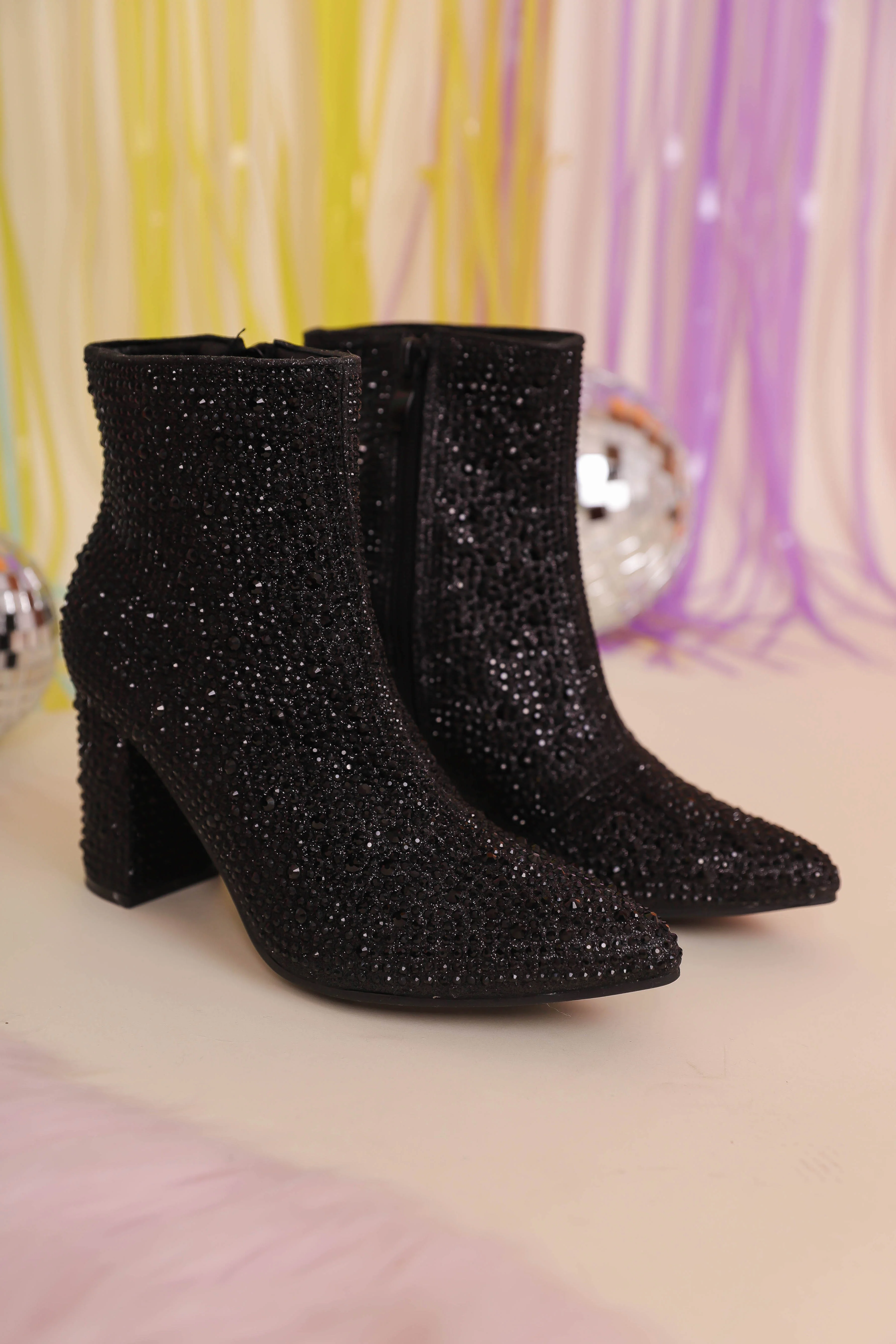Garcelle Rhinestone Booties-Black - Image 5