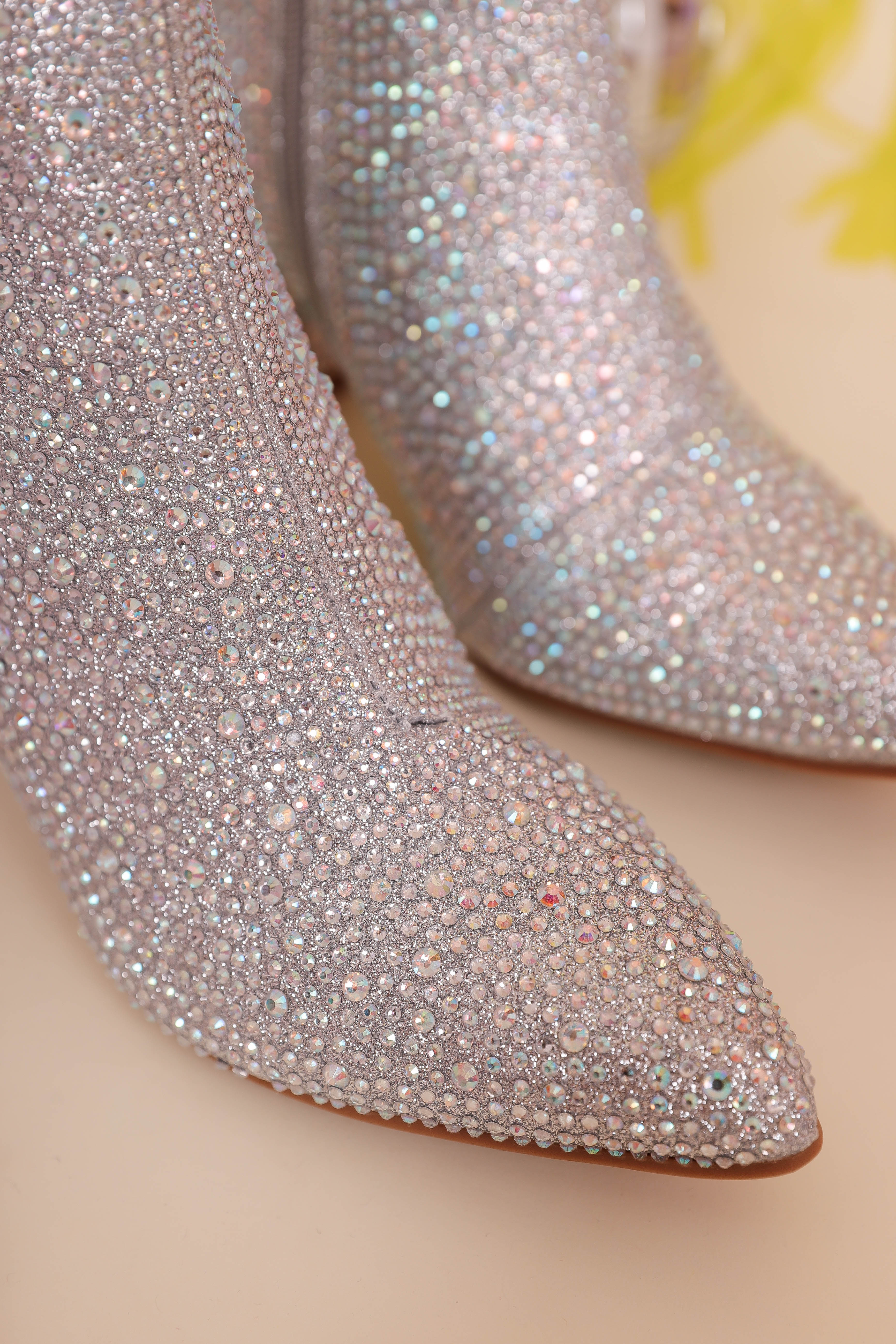 RESTOCK: Garcelle Rhinestone Booties-Silver - Image 5