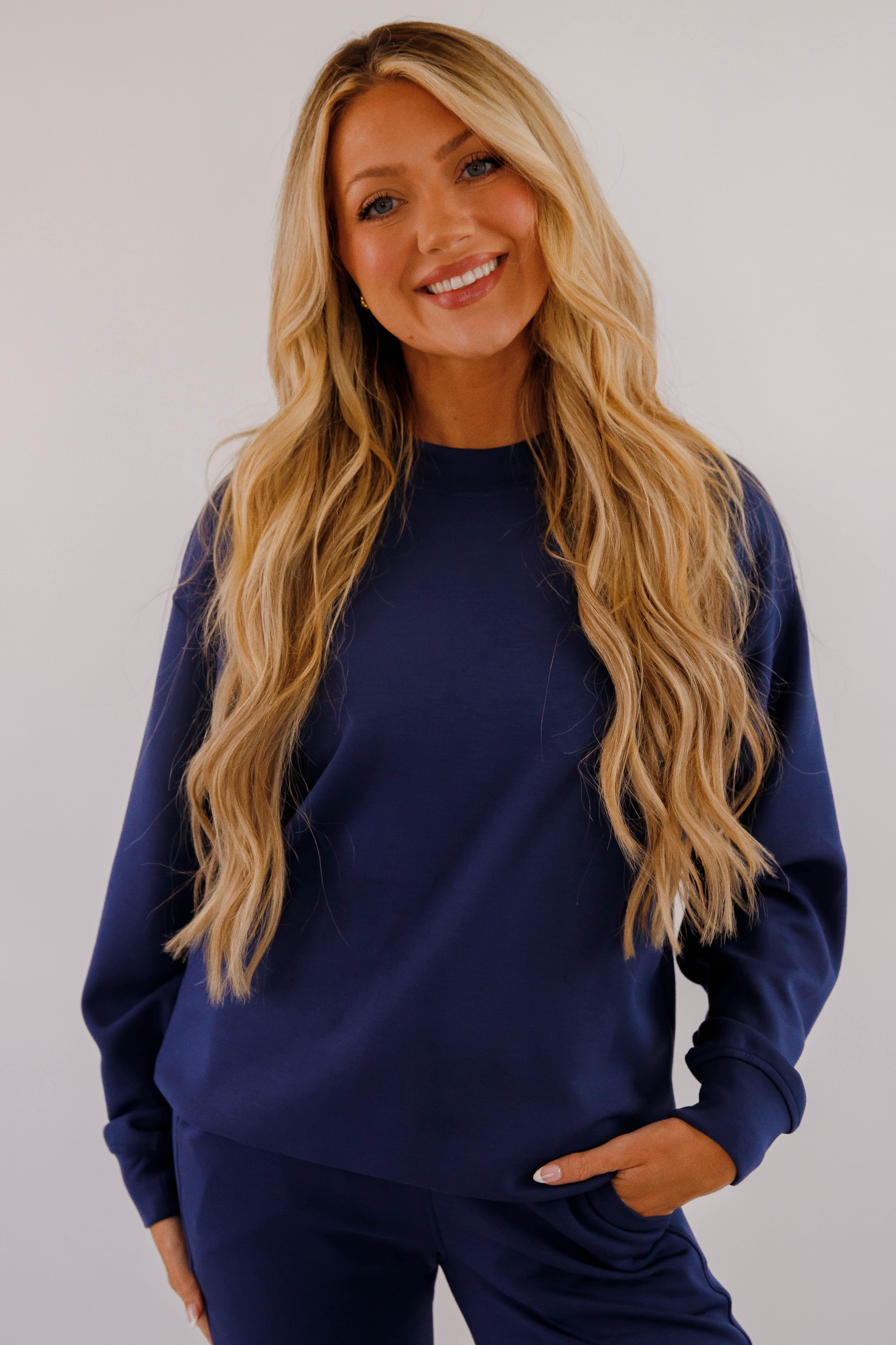 Gathering Miles Pullover-Navy - Image 6