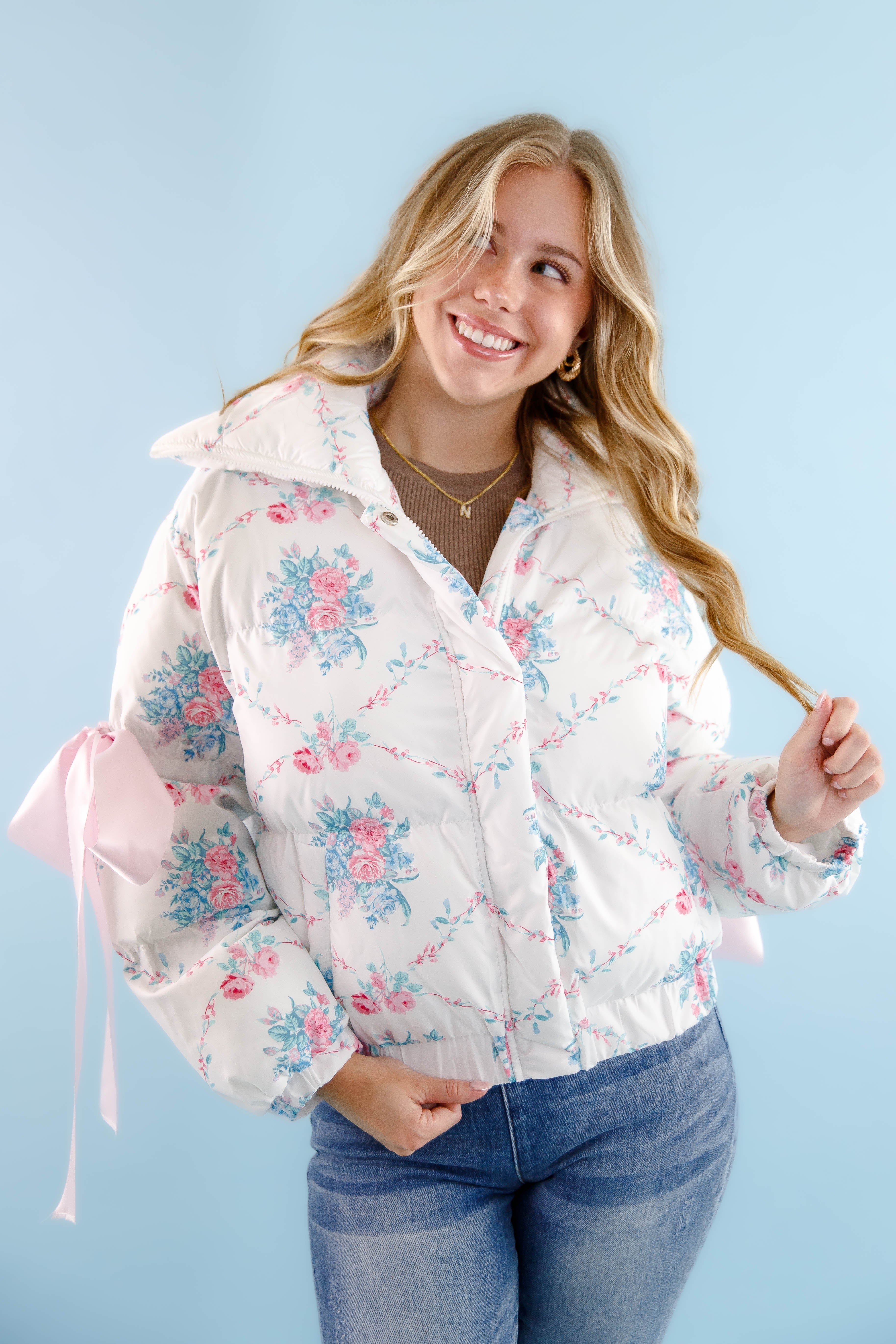 RESTOCK: Graceful Moments Puffer Jacket-White - Image 7