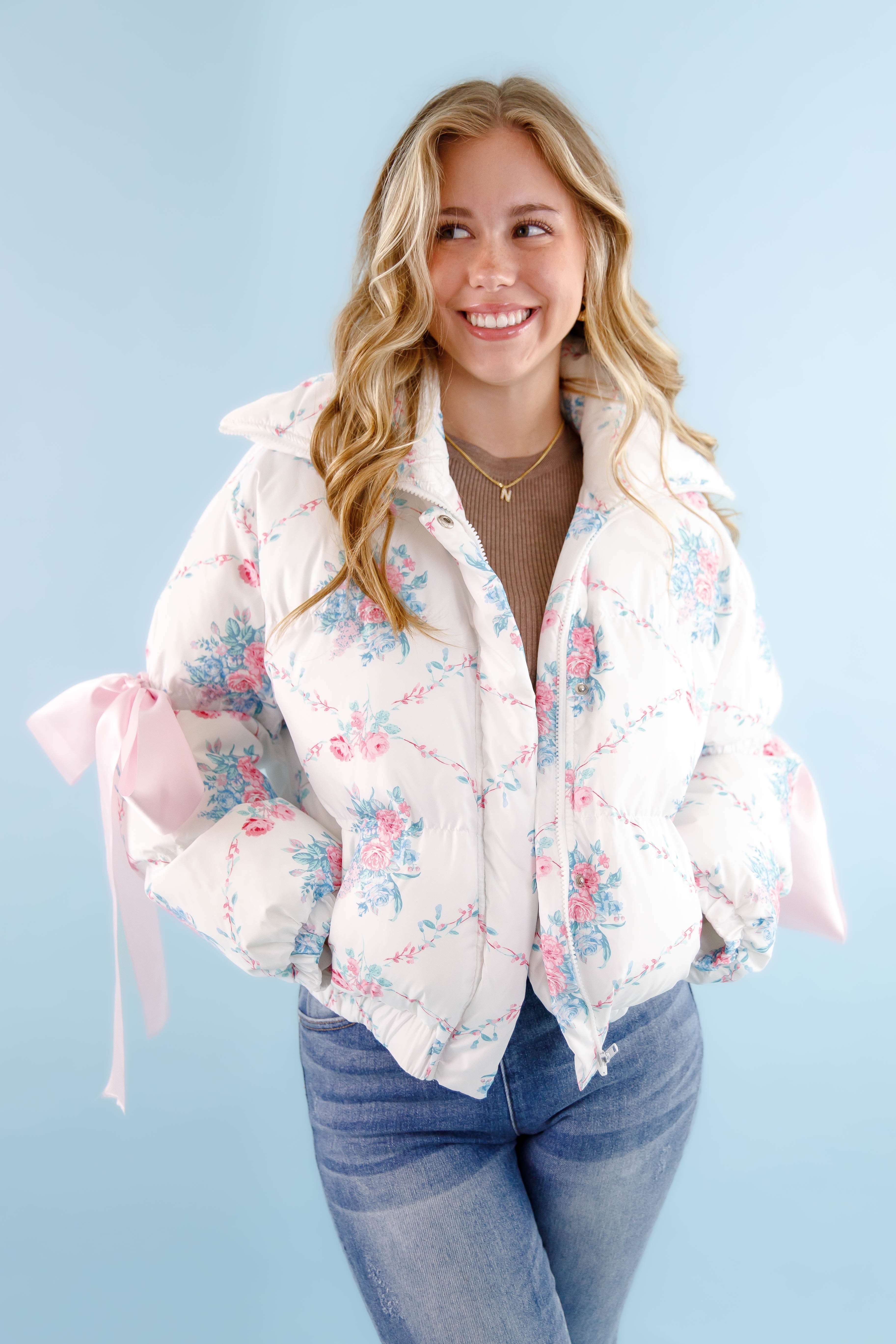 RESTOCK: Graceful Moments Puffer Jacket-White - Image 9