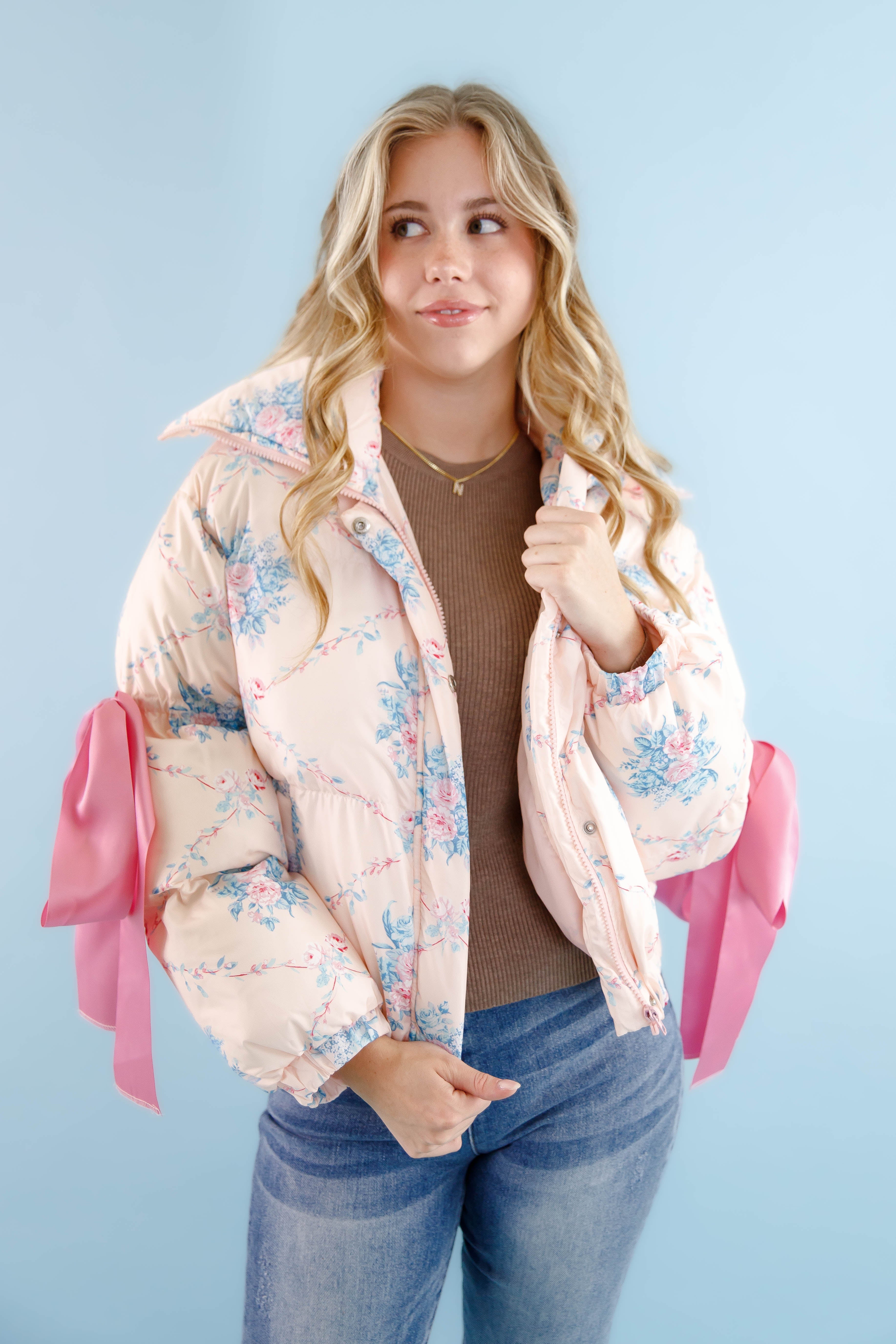 RESTOCK: Graceful Moments Puffer Jacket-Peach - Image 4