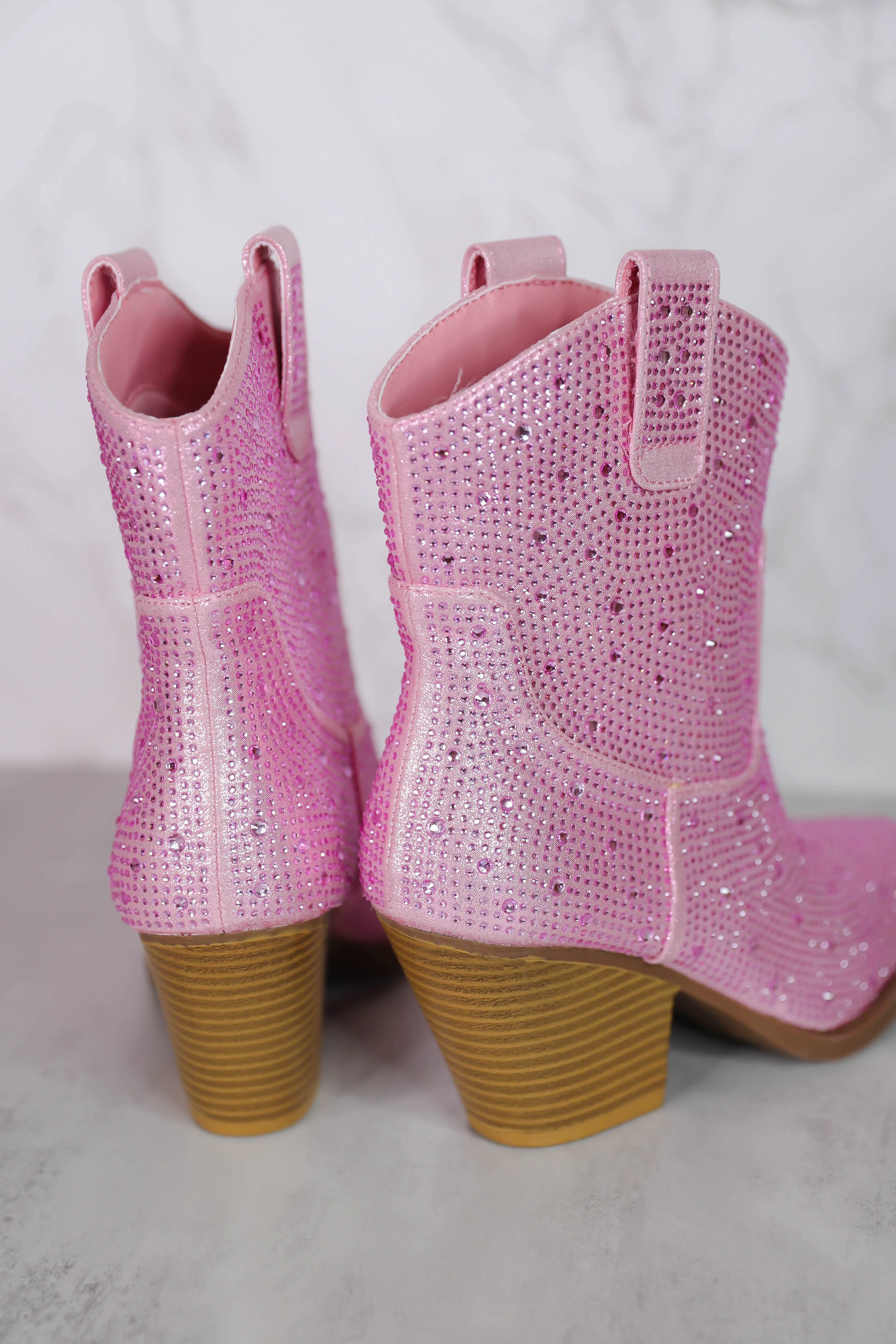 RESTOCK: Gretchen Rhinestone Booties-Blush - Image 7