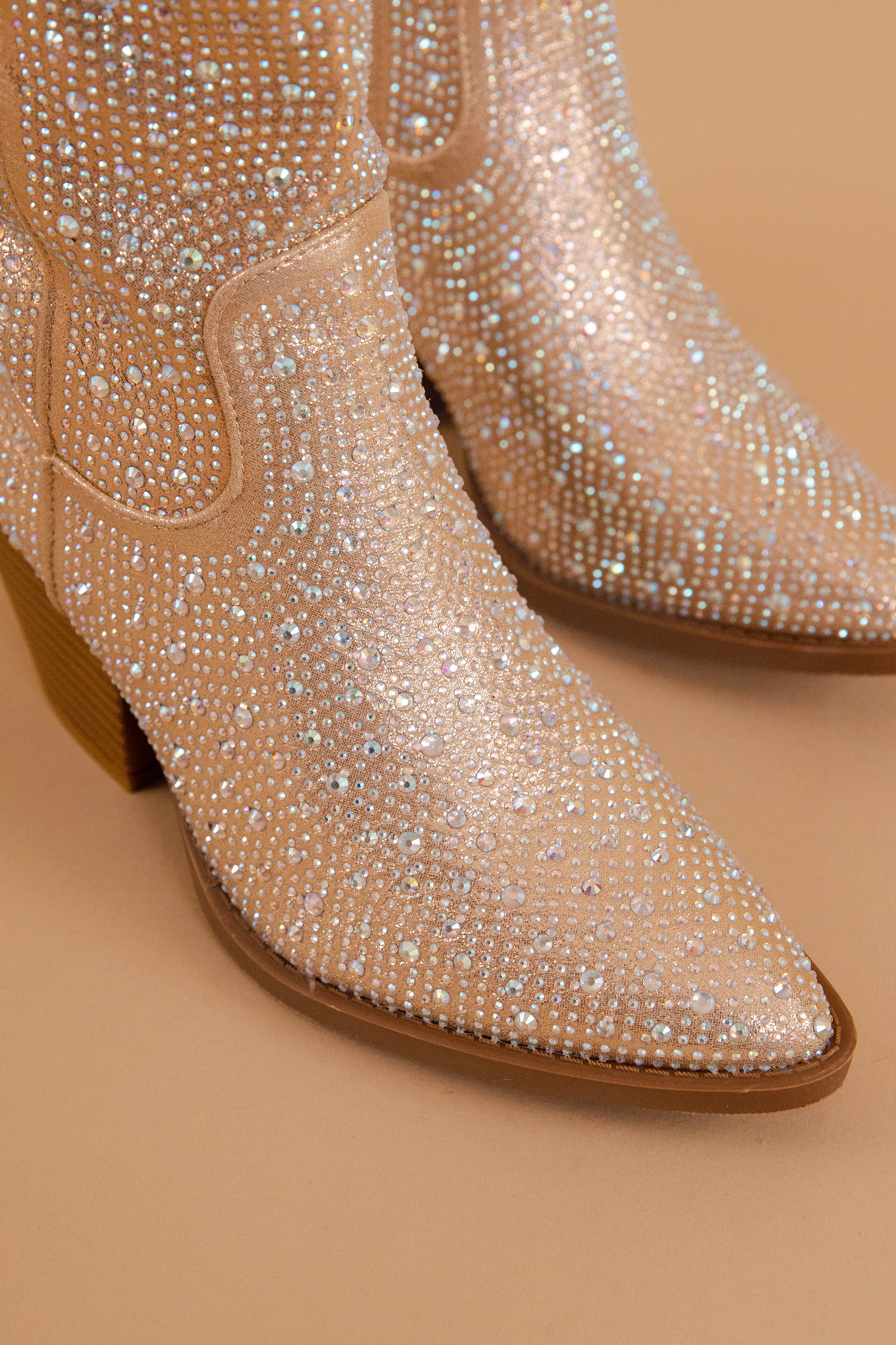 RESTOCK: Kyle Rhinestone Western Boots-Champagne - Image 4