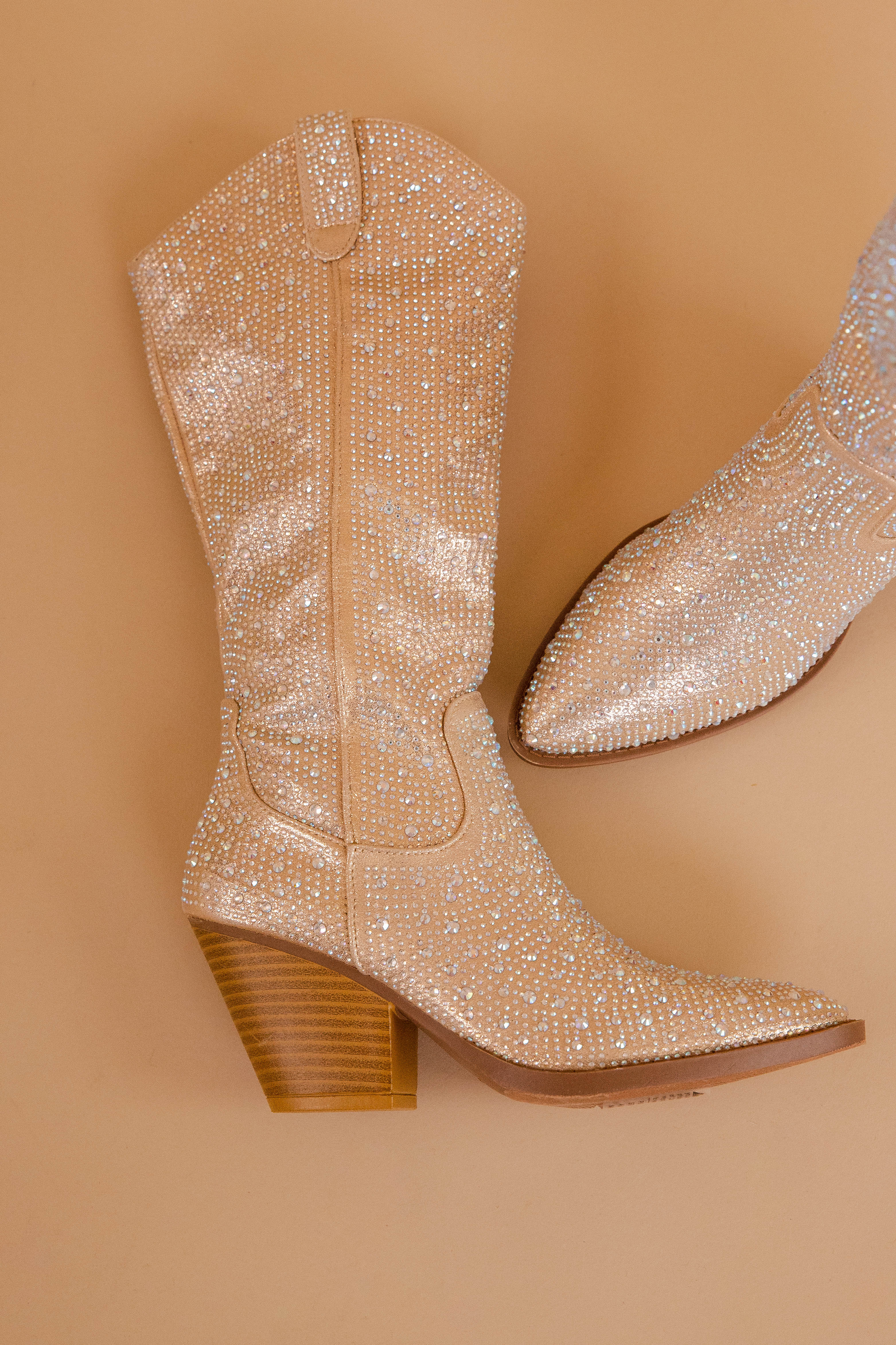 RESTOCK: Kyle Rhinestone Western Boots-Champagne - Image 5