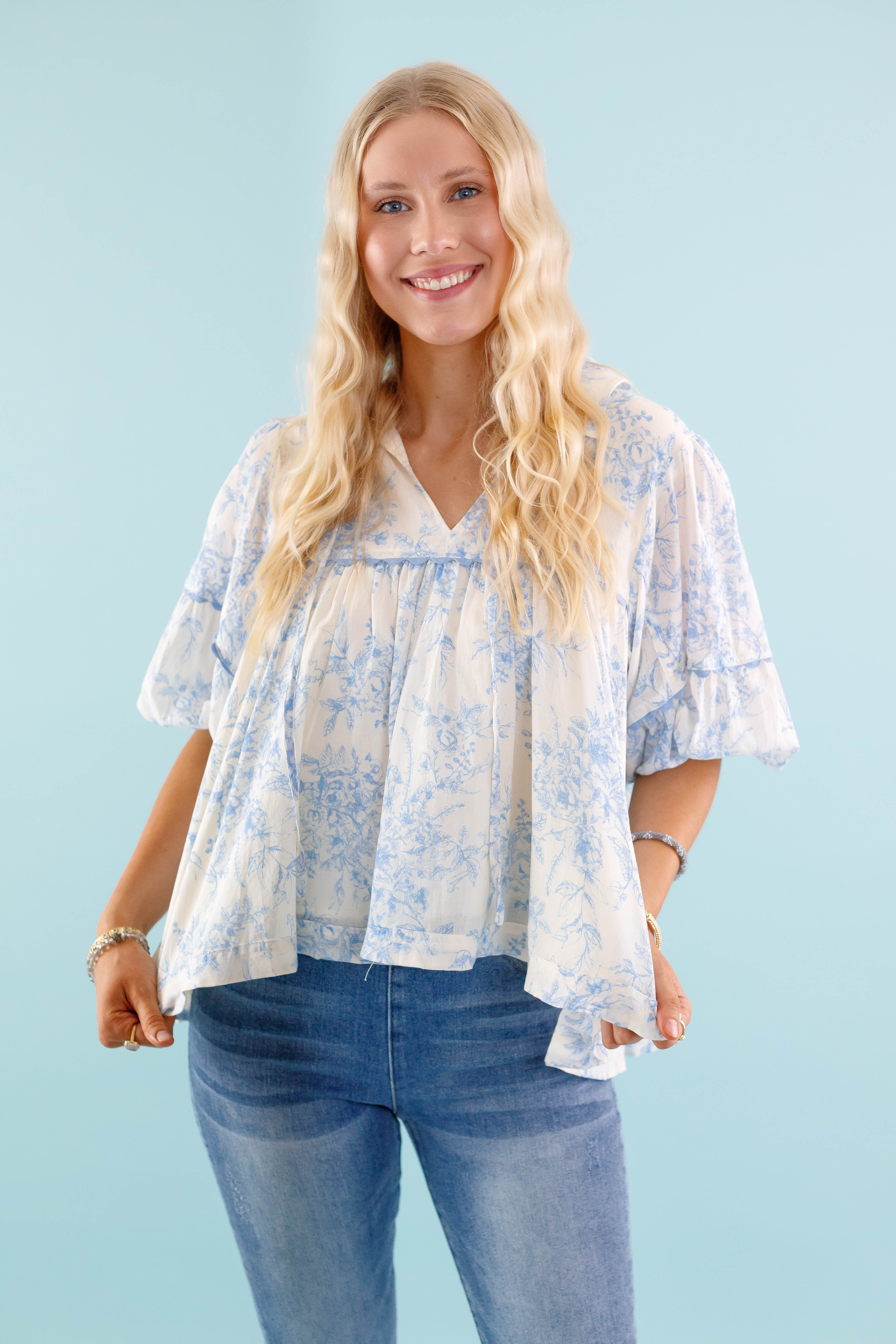 RESTOCK: Listen To the Wind Blouse-Blue - Image 8