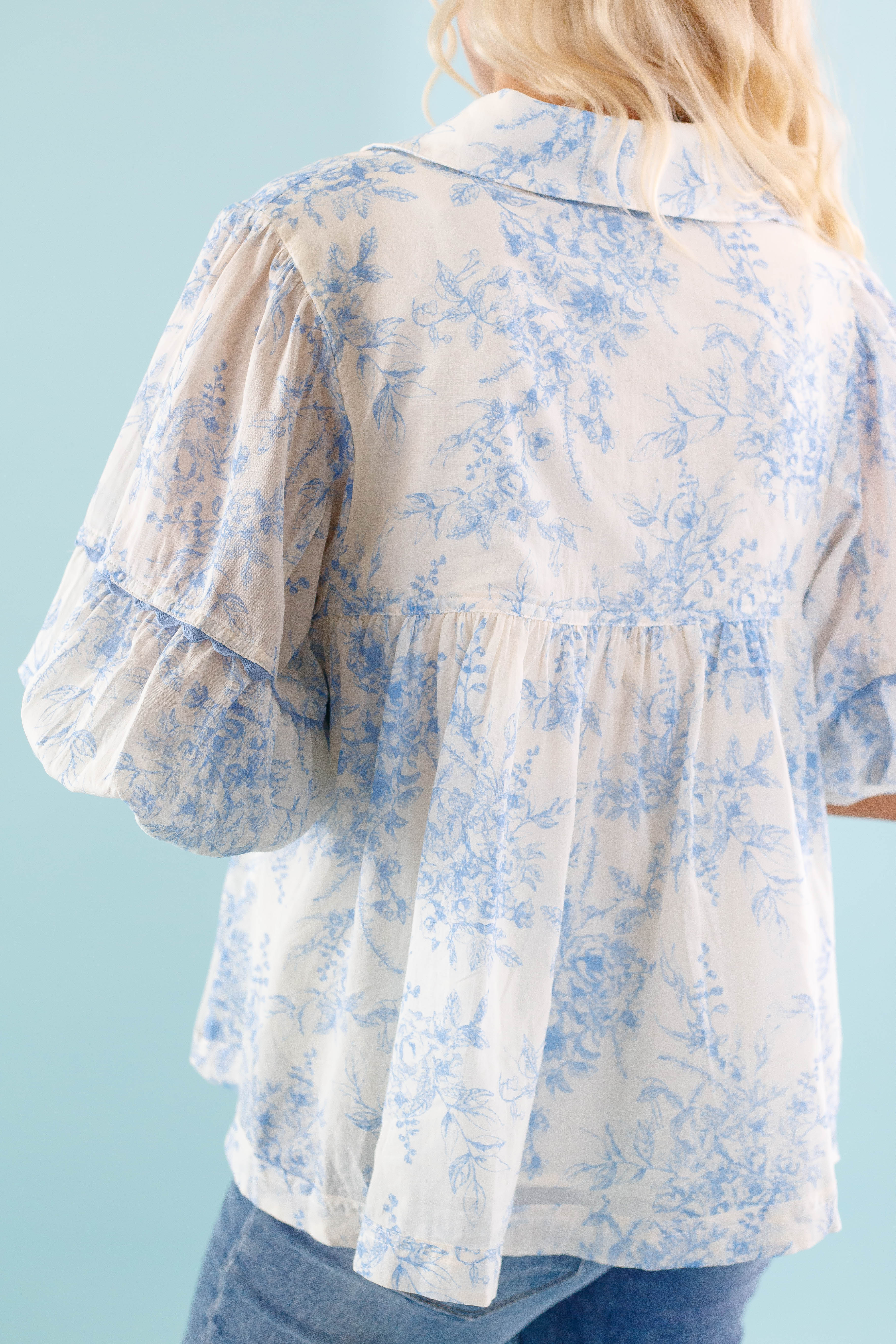 RESTOCK: Listen To the Wind Blouse-Blue - Image 9