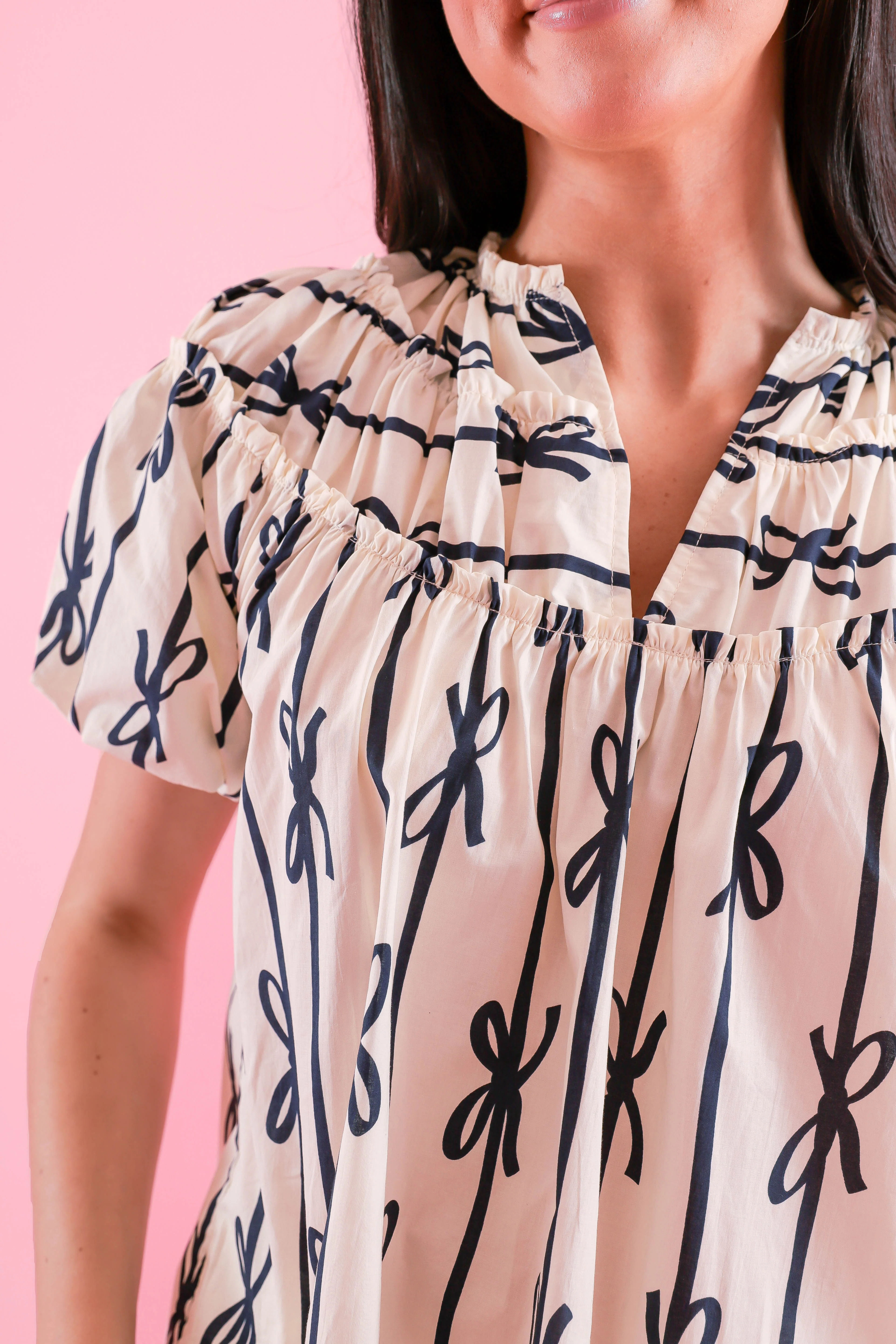 Little Miss Prep Blouse-Navy - Image 3