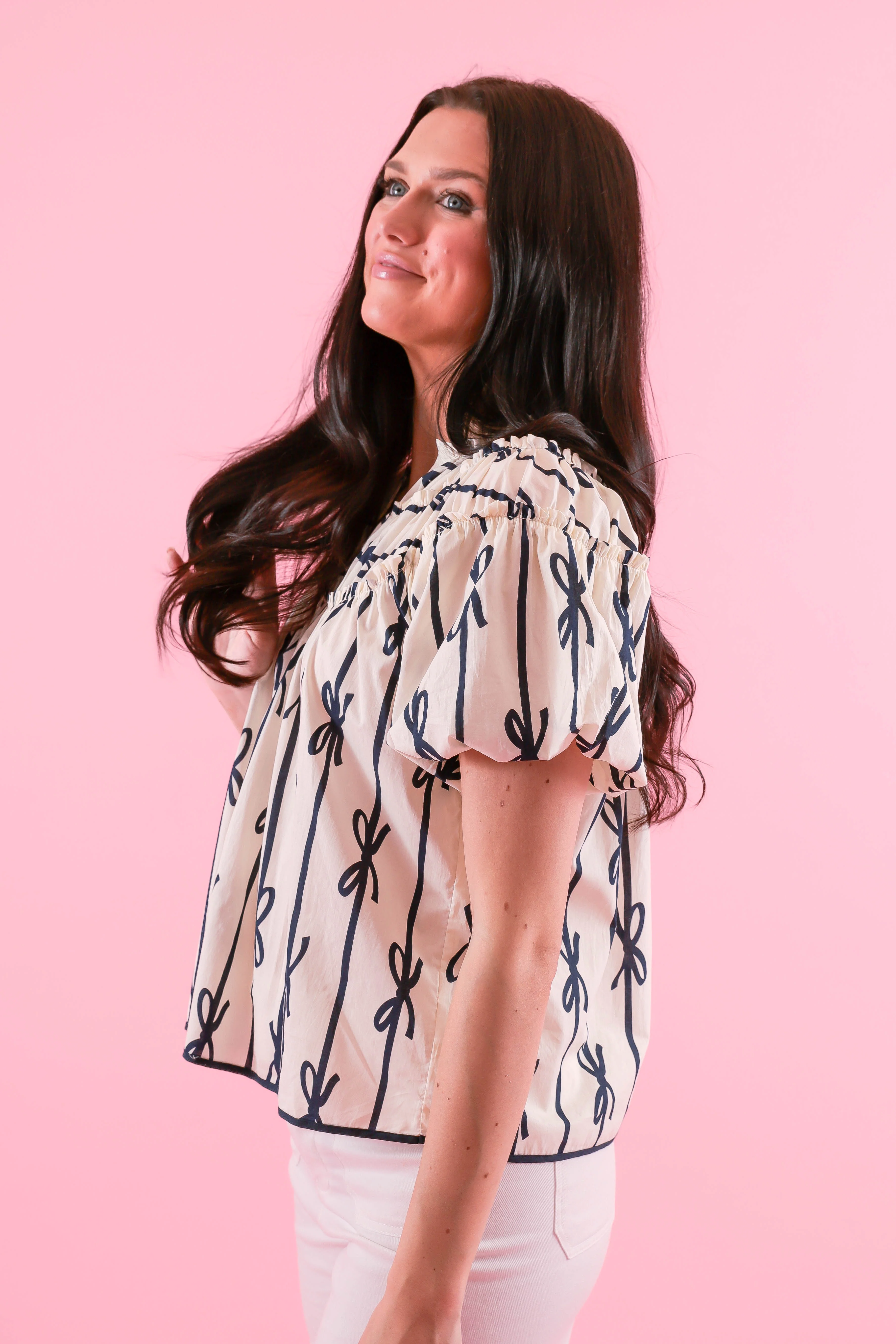 Little Miss Prep Blouse-Navy - Image 4