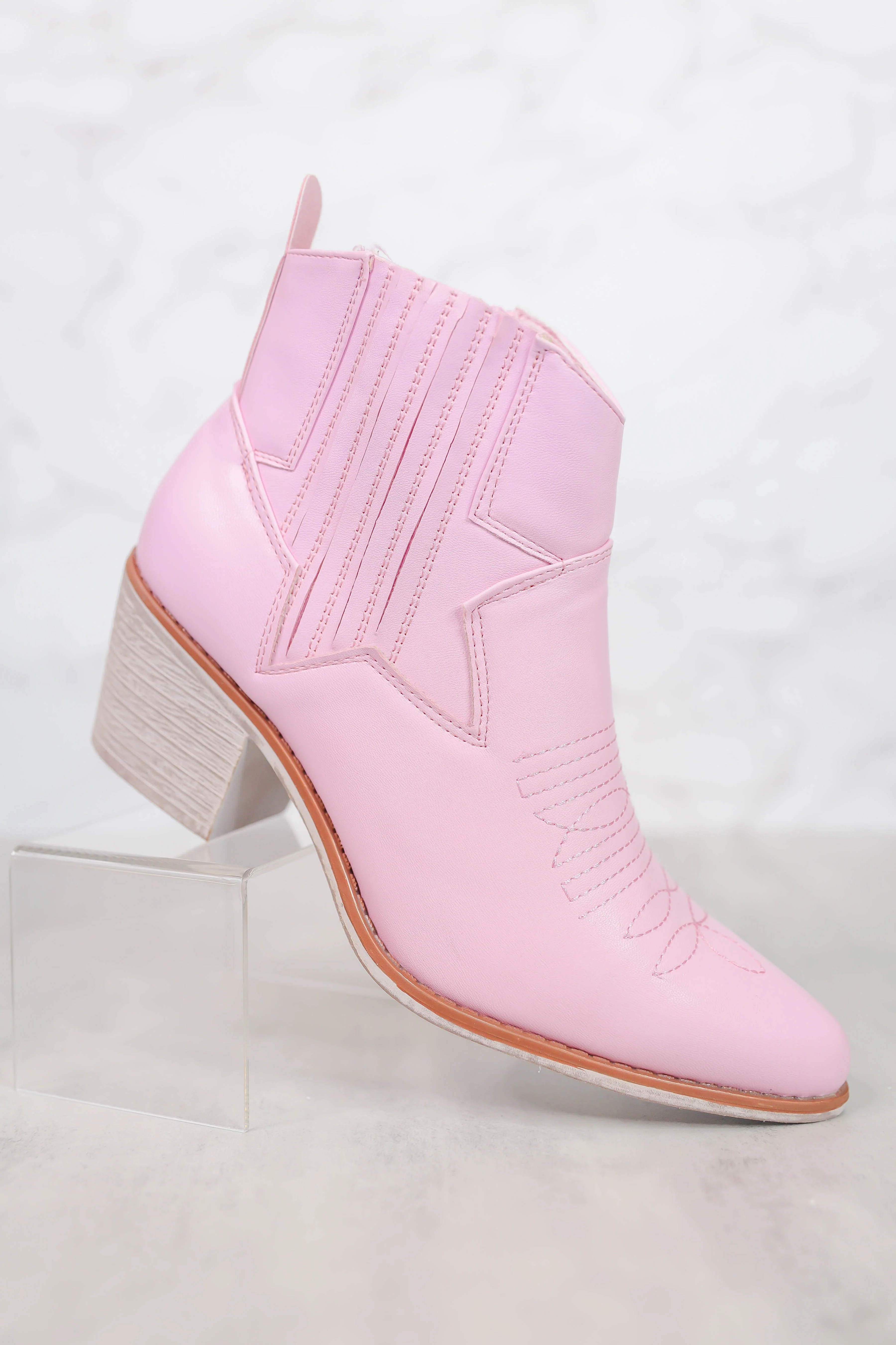 RESTOCK: Lizzie Western Booties-Pink - Image 7
