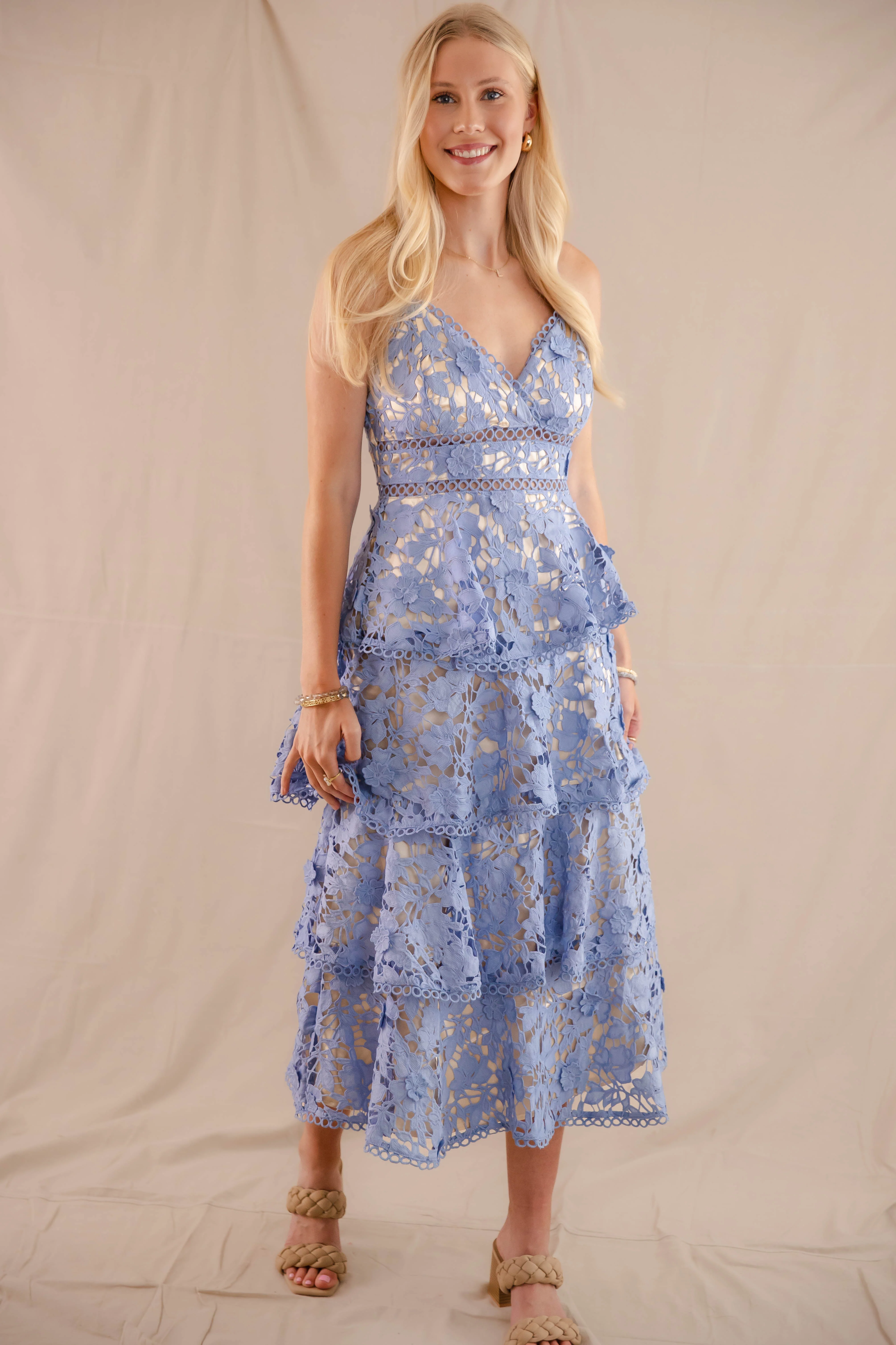 Love Grows Here Midi Dress-Blue - Image 3