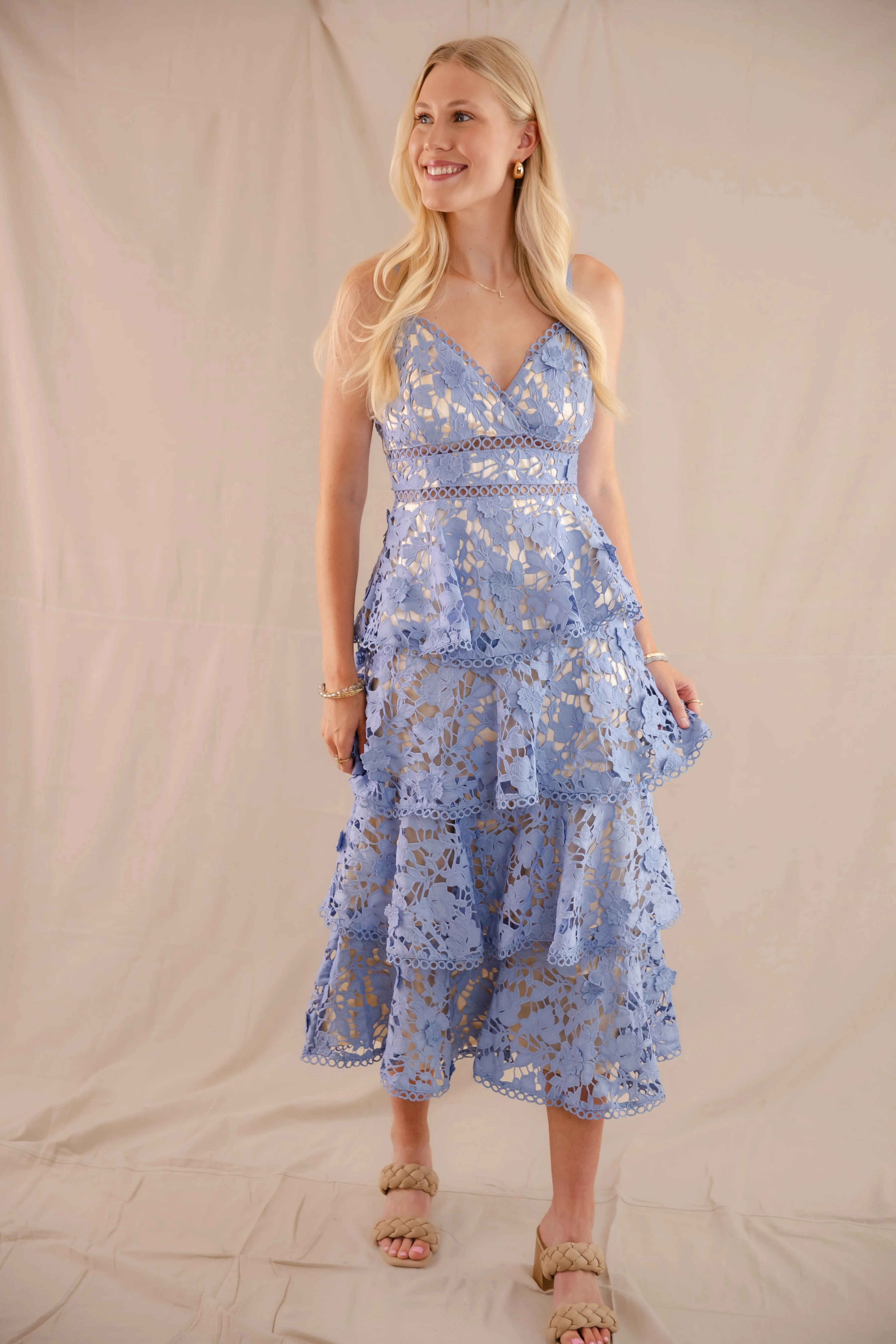Love Grows Here Midi Dress-Blue - Image 6