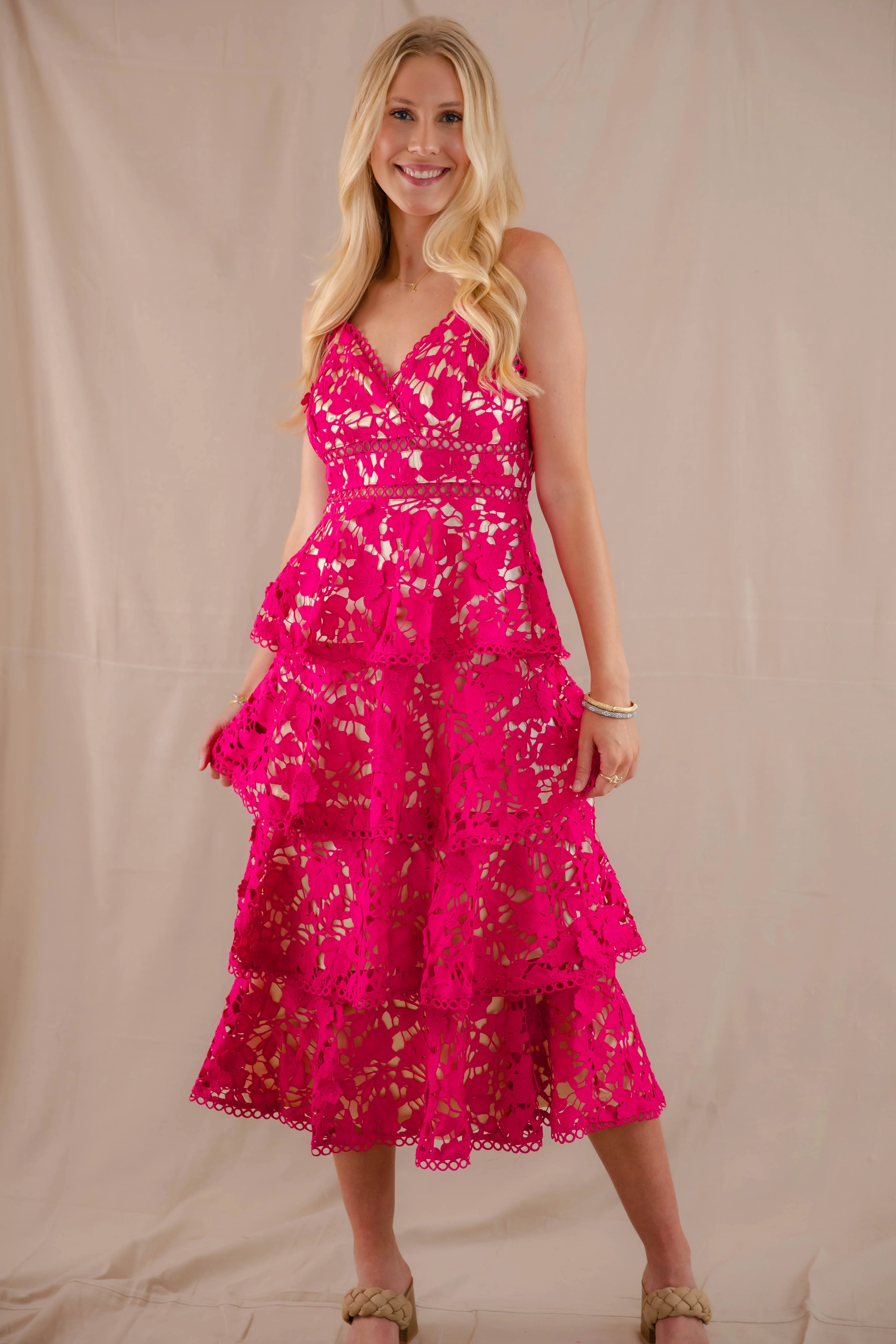 Love Grows Here Midi Dress-Magenta - Image 3