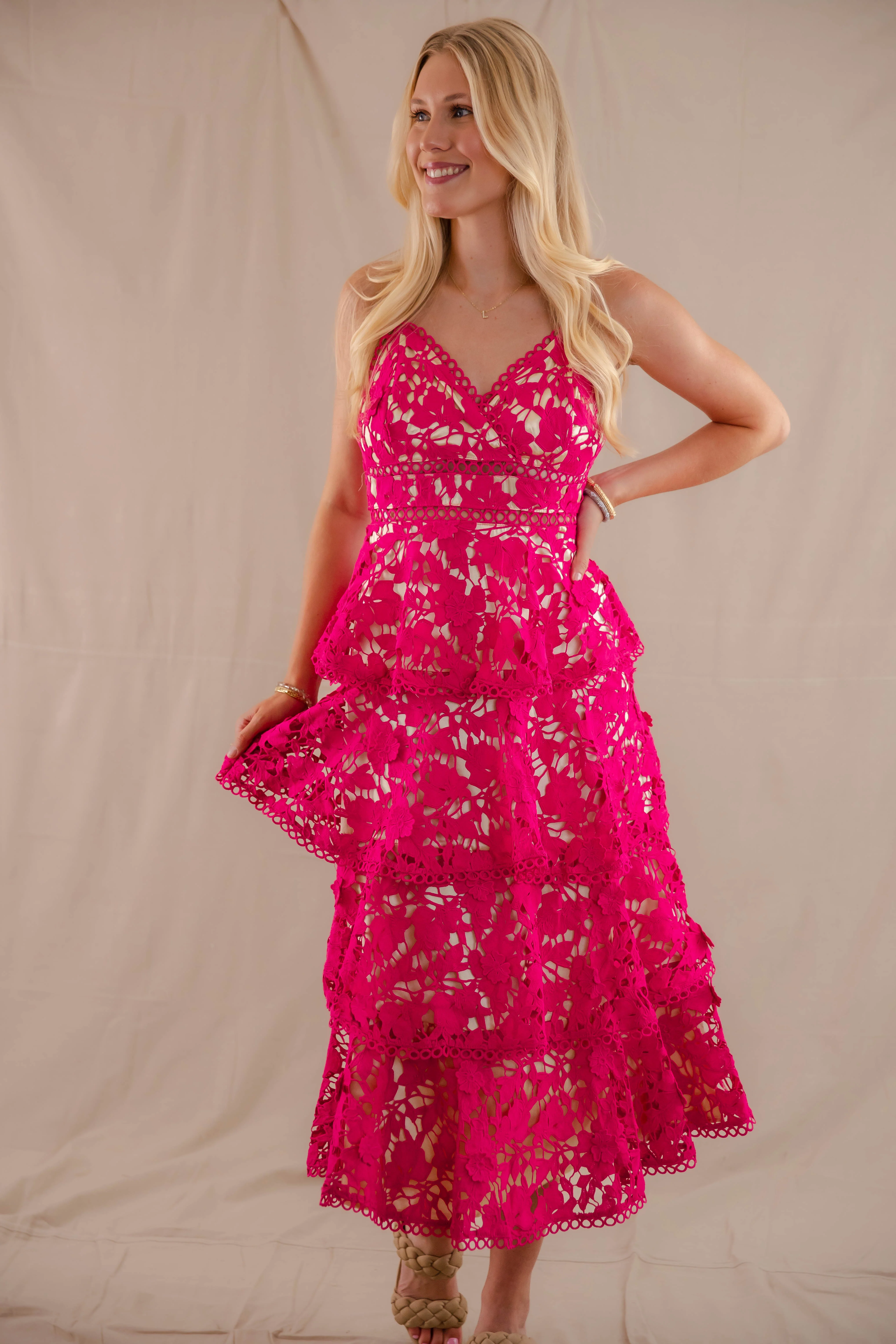 Love Grows Here Midi Dress-Magenta - Image 4