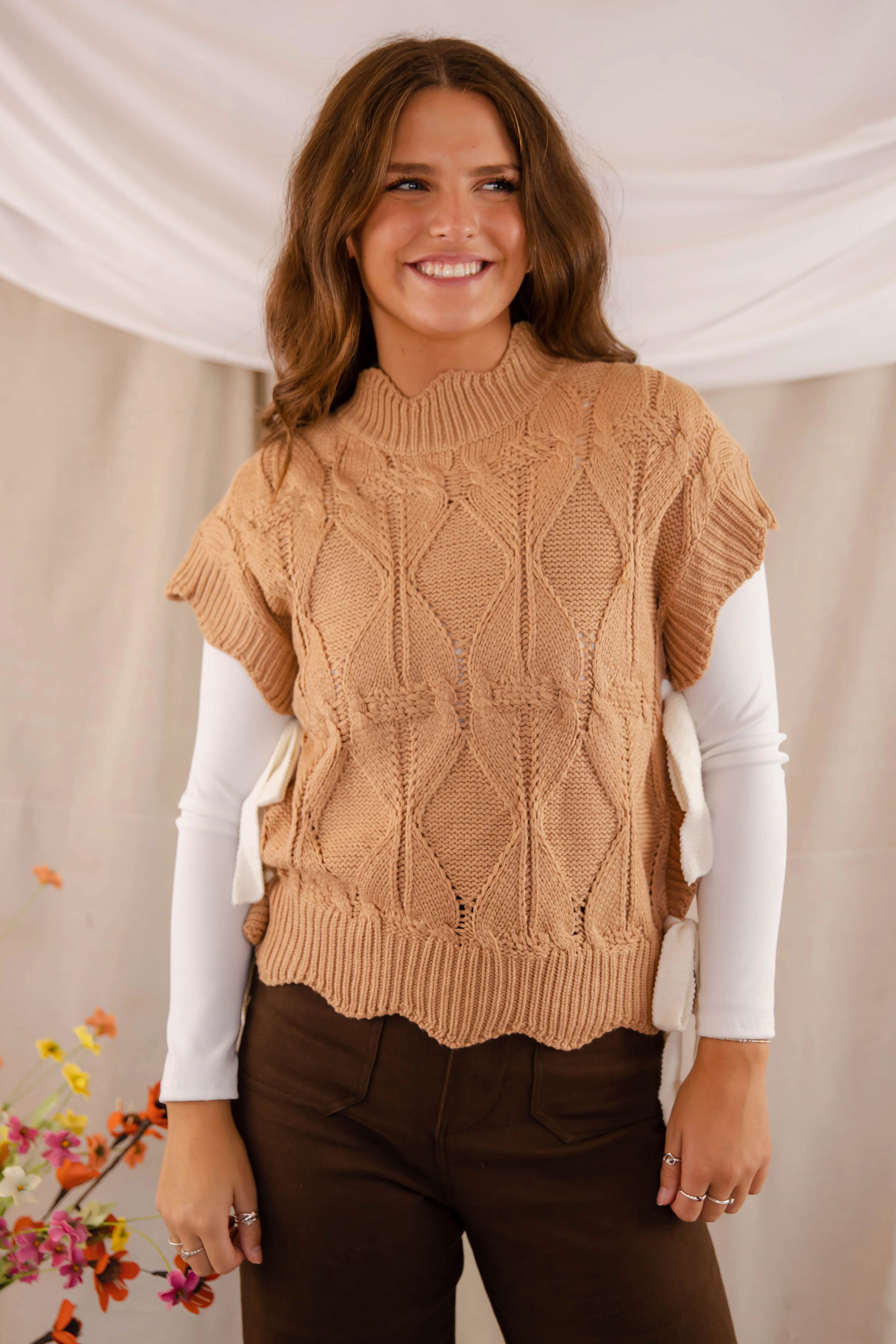 RESTOCK: Please and Thank You Sweater Vest-Mocha - Image 5