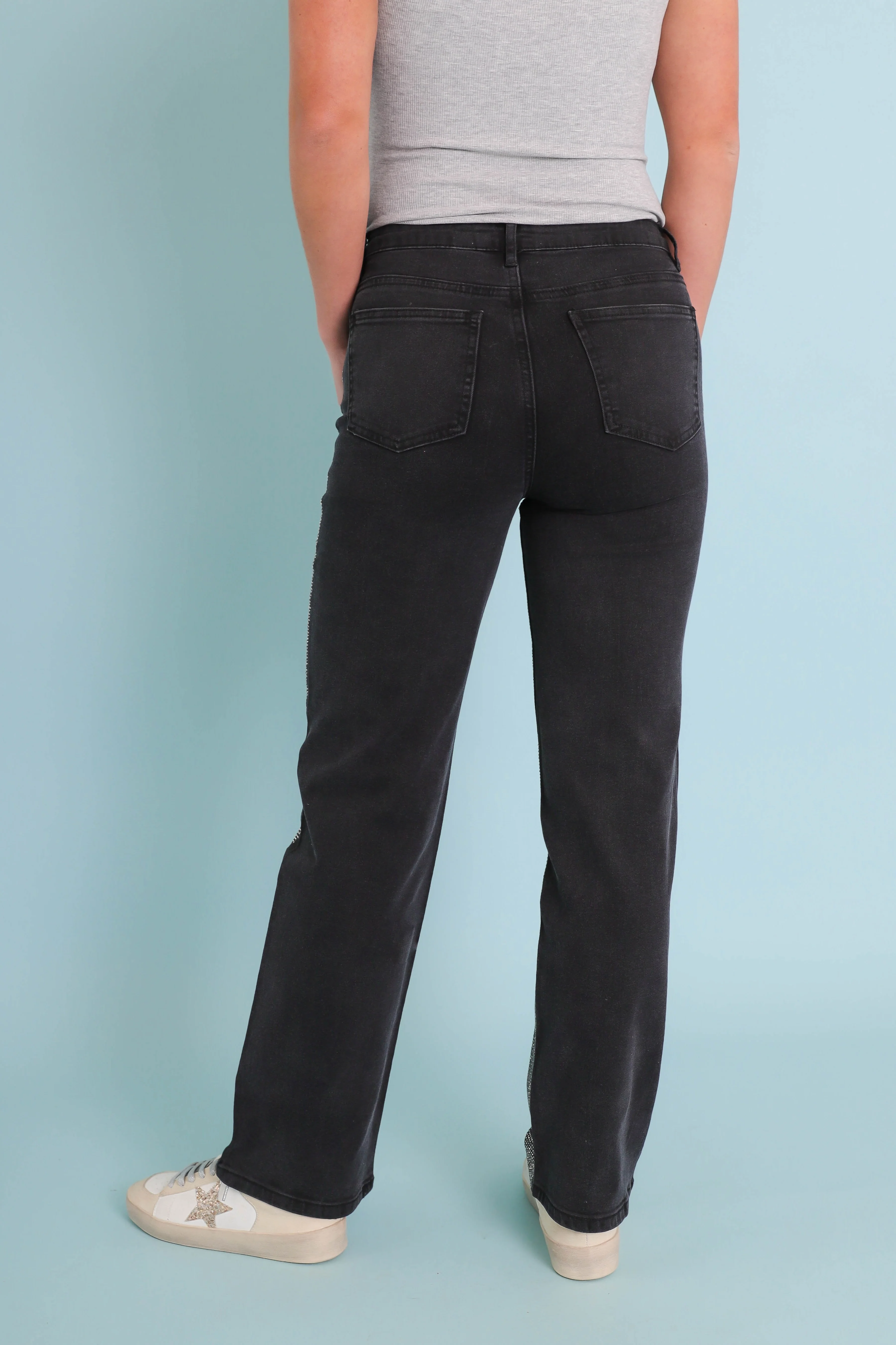 Ready To Rock Rhinestone Denim-Black - Image 10