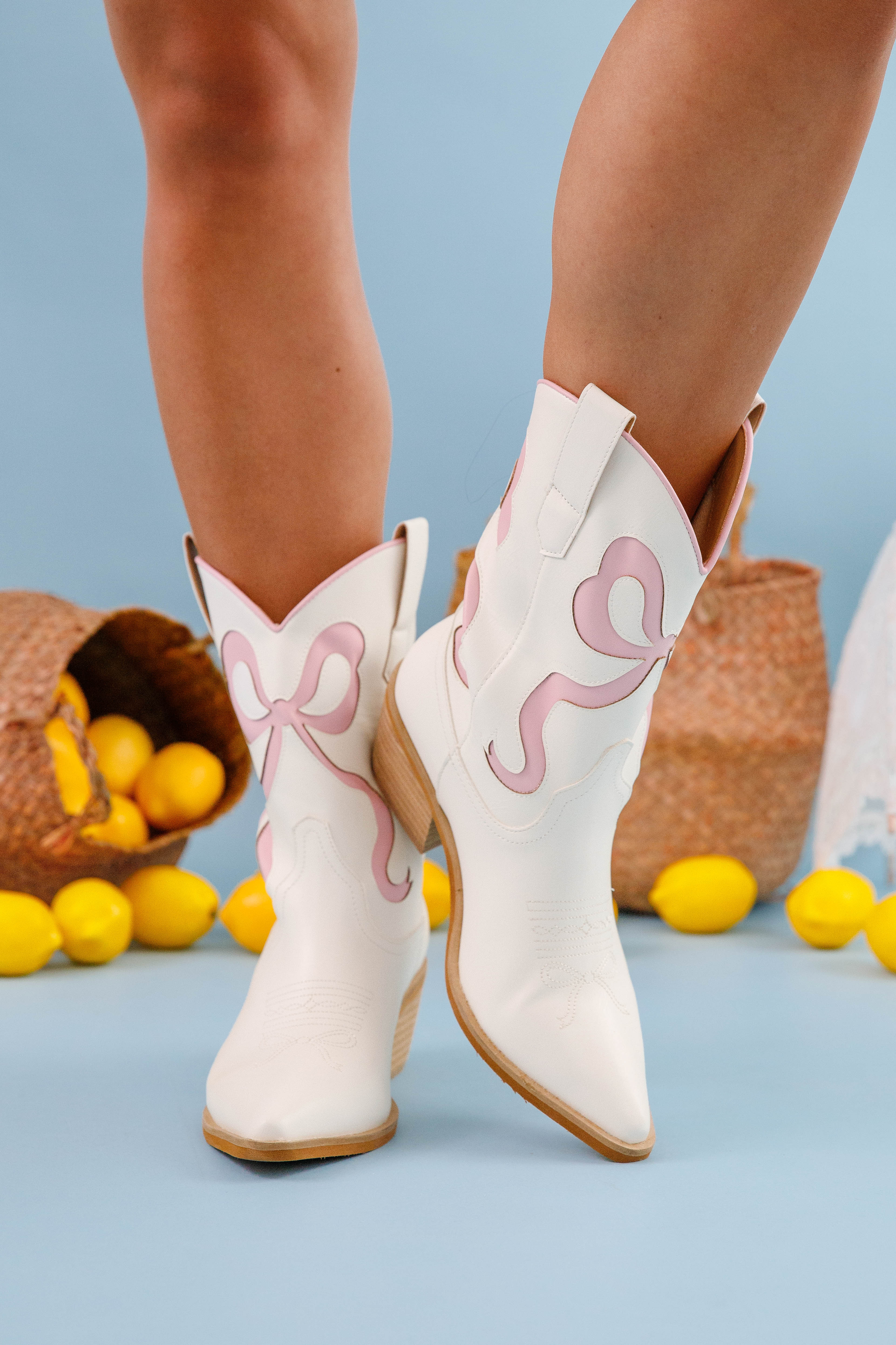 RESTOCK: Ruby Western Booties-Blush Pink - Image 3