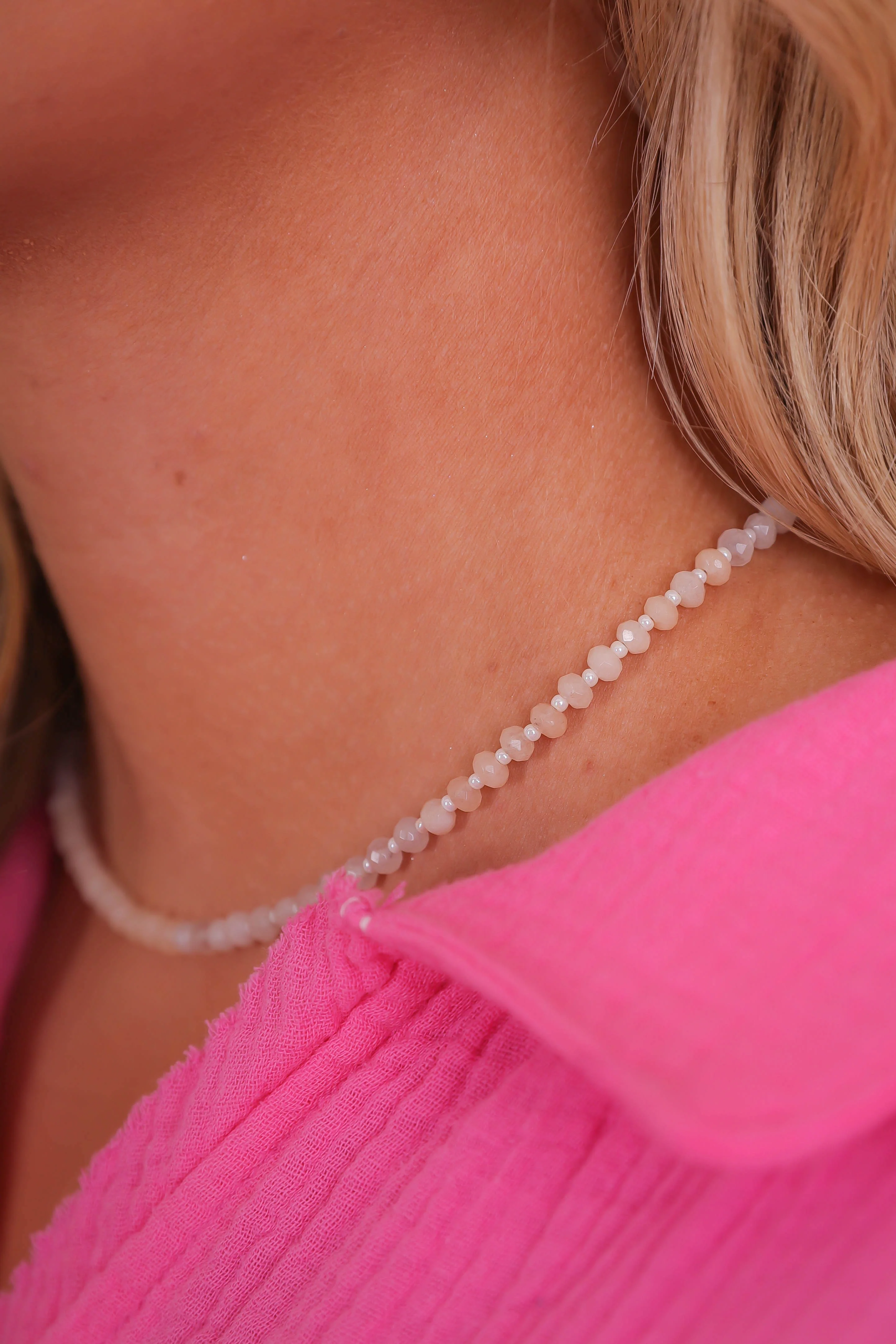 FINAL SALE: Shining With You Necklace-White - Image 3