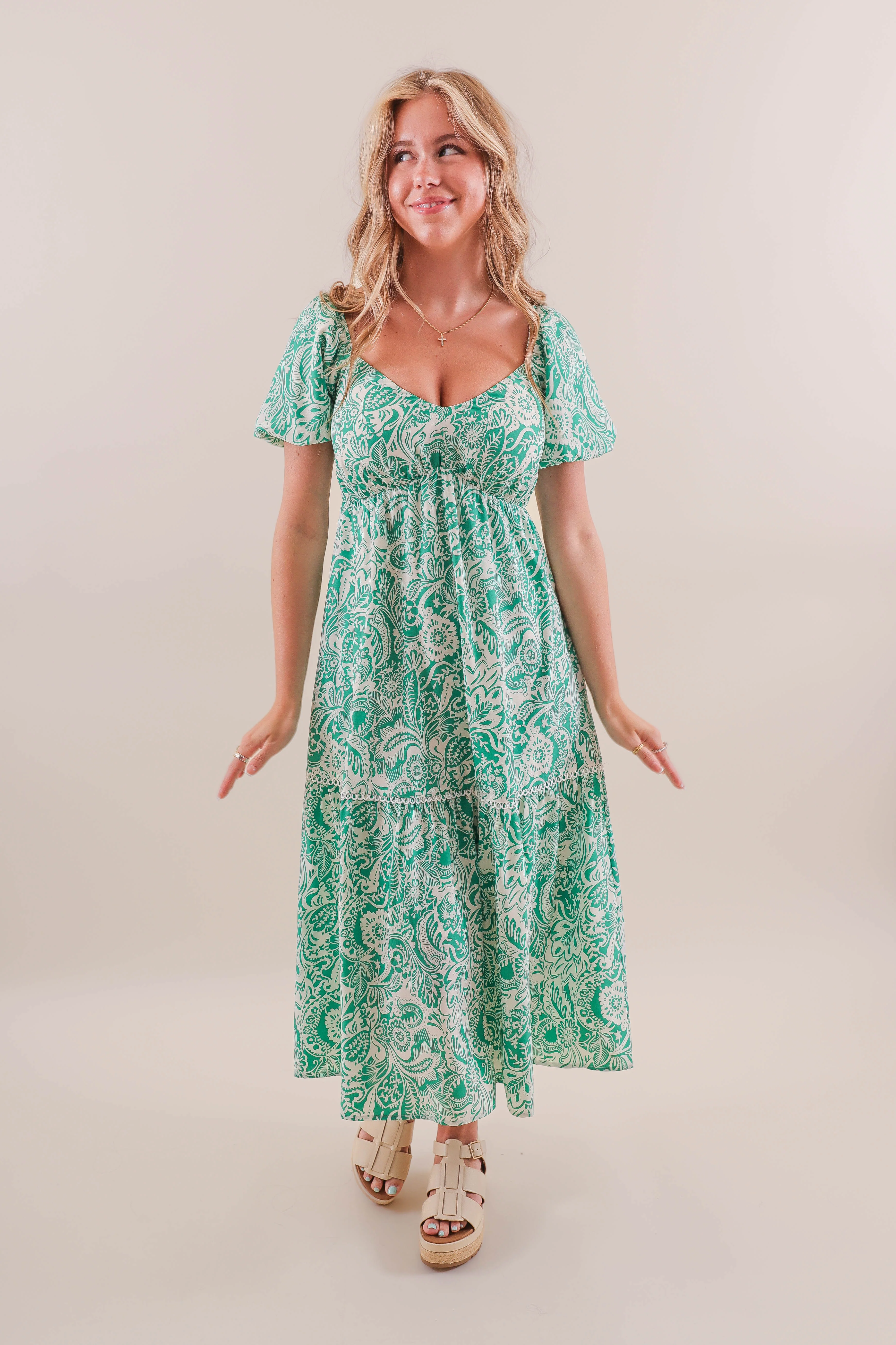 RESTOCK: Think Happy Thoughts Midi Dress - Image 6