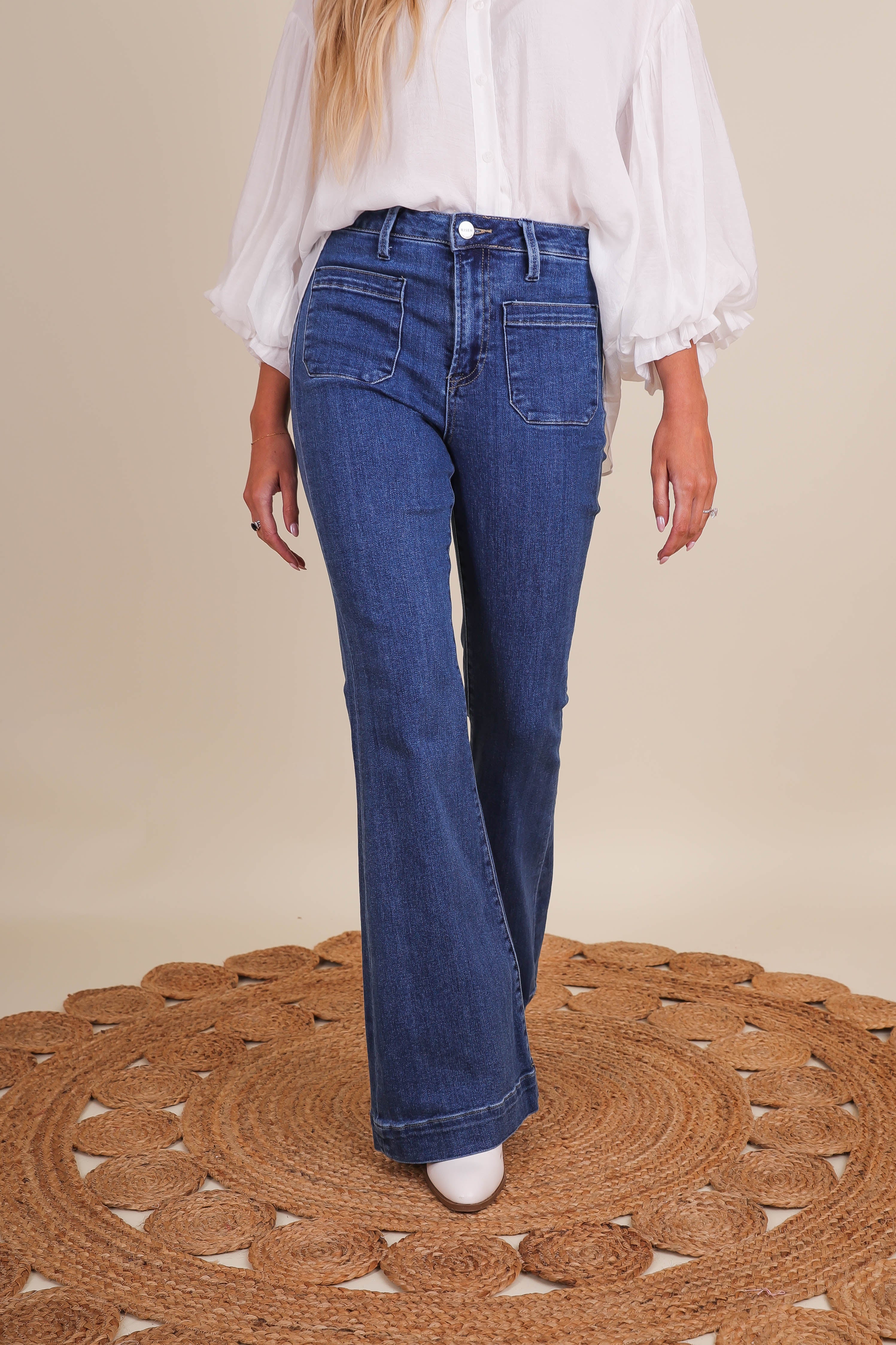 Totally Far Out Denim Flares - Image 4