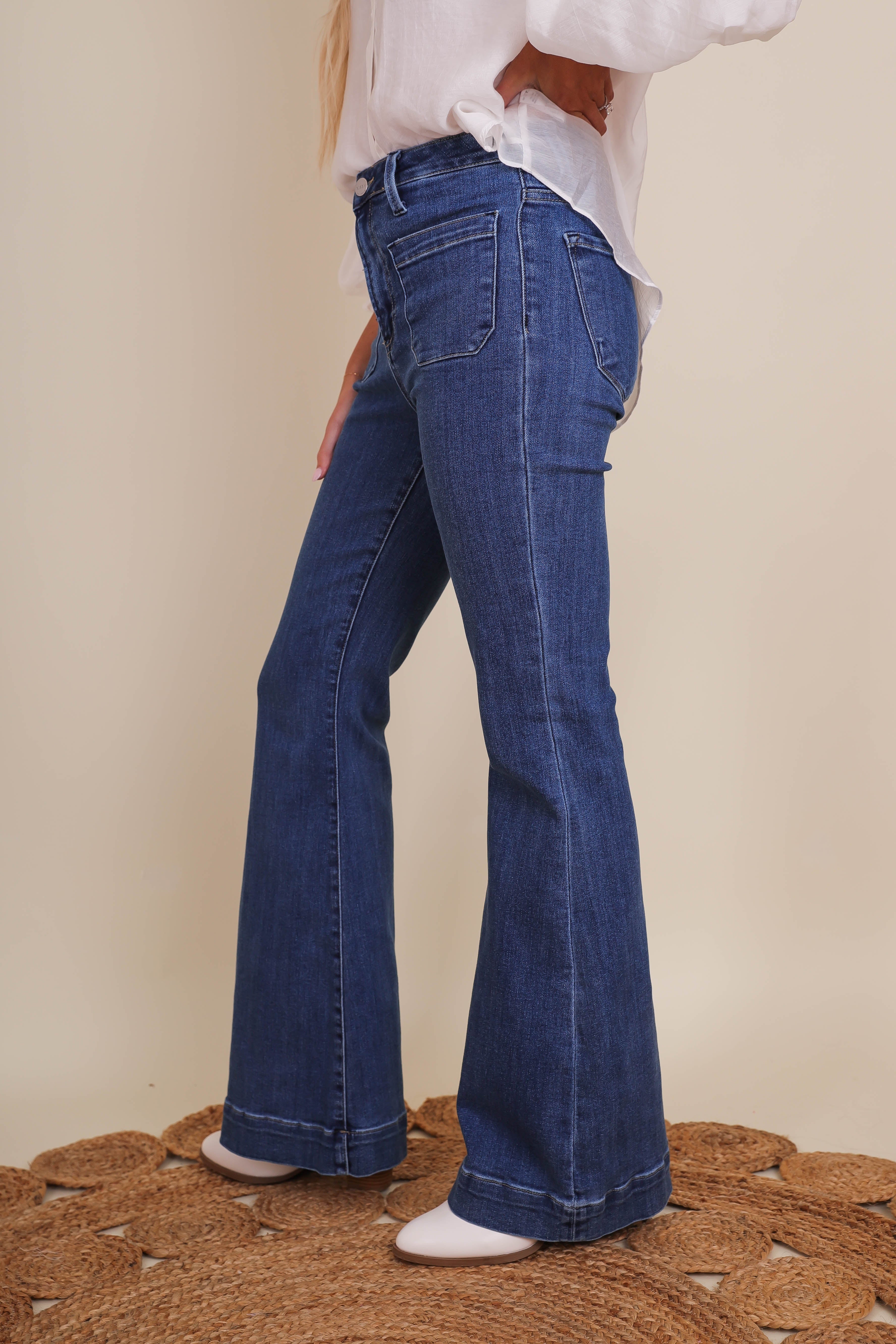 Totally Far Out Denim Flares - Image 6