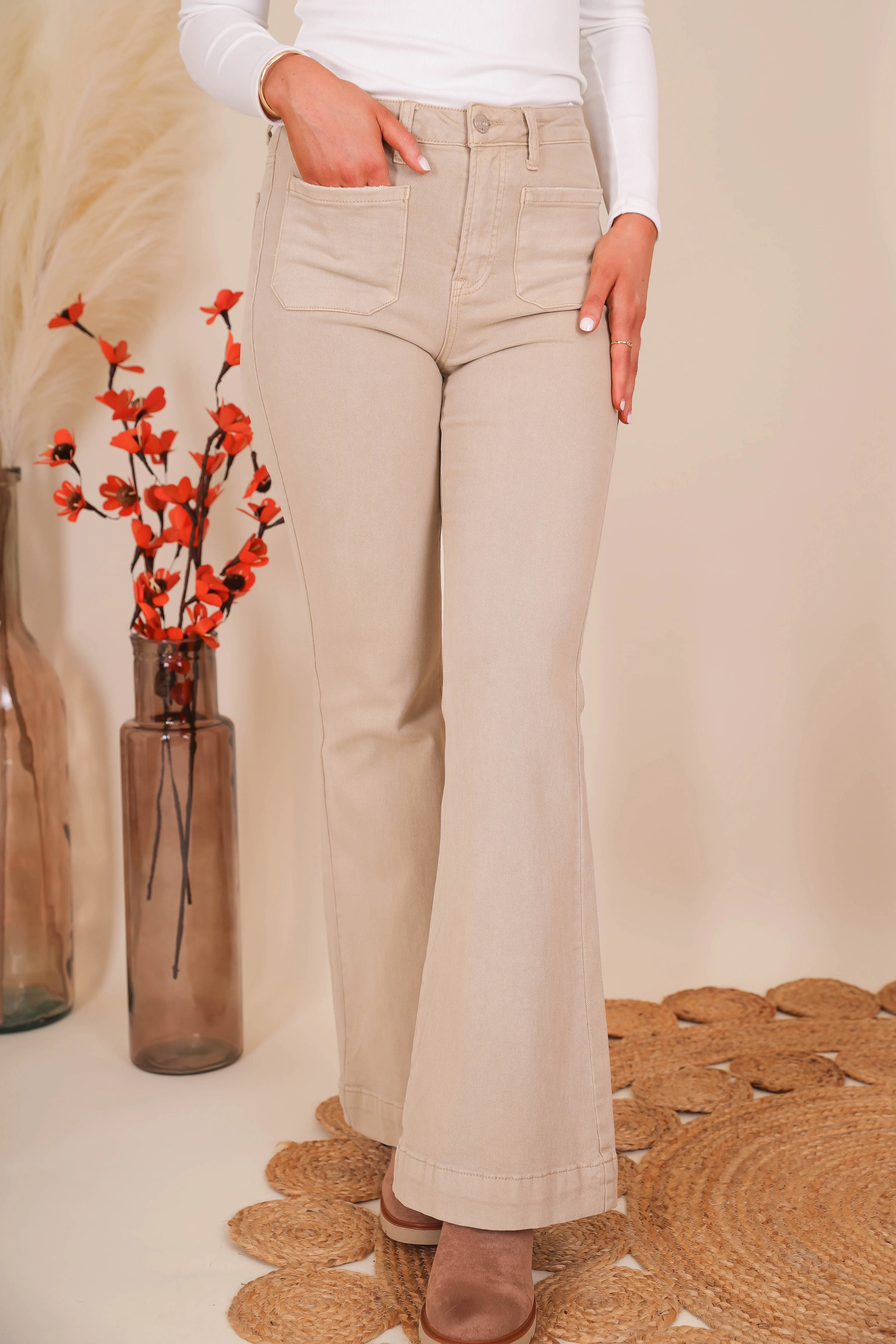Totally Far Out Flares-Khaki - Image 4