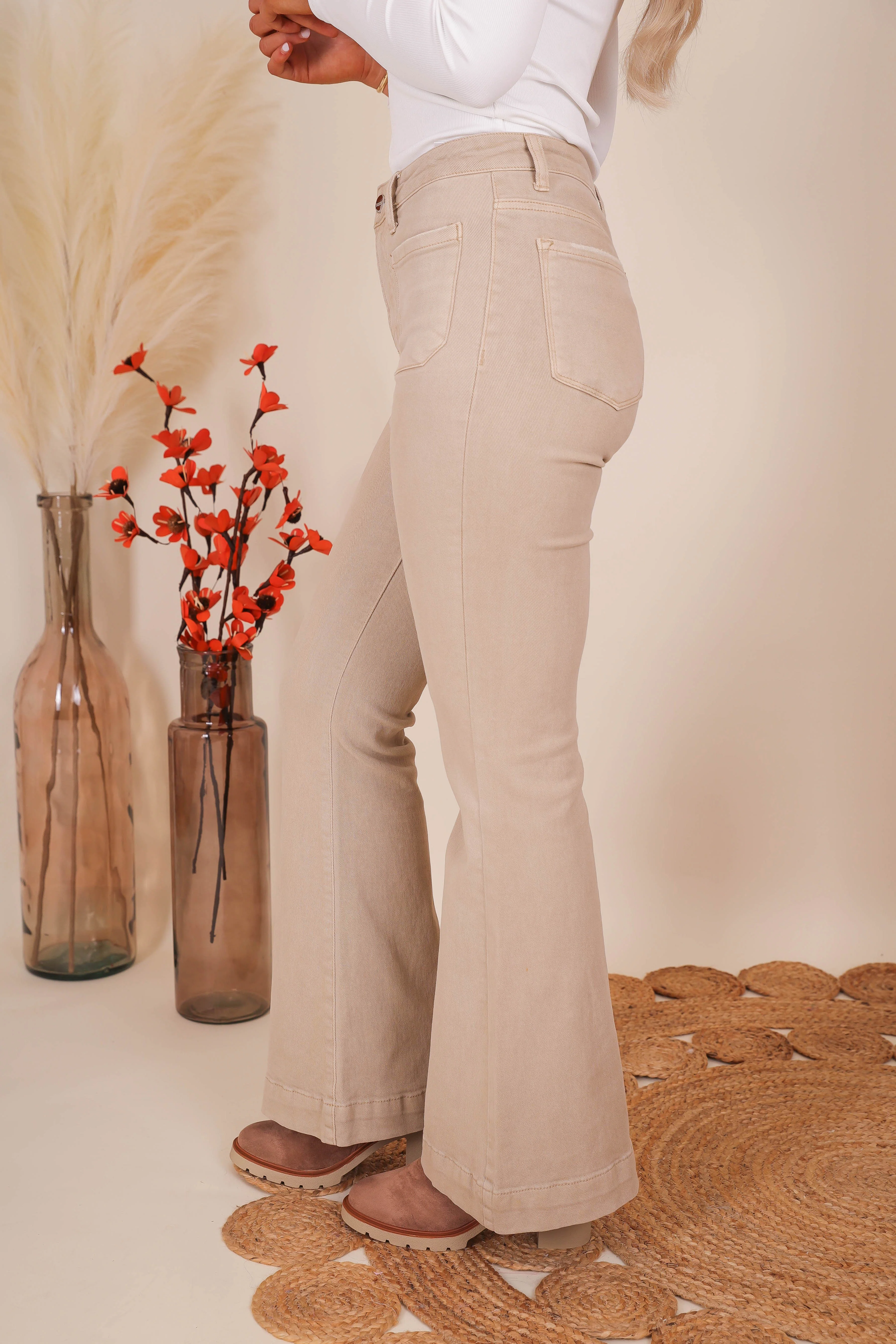 Totally Far Out Flares-Khaki - Image 6