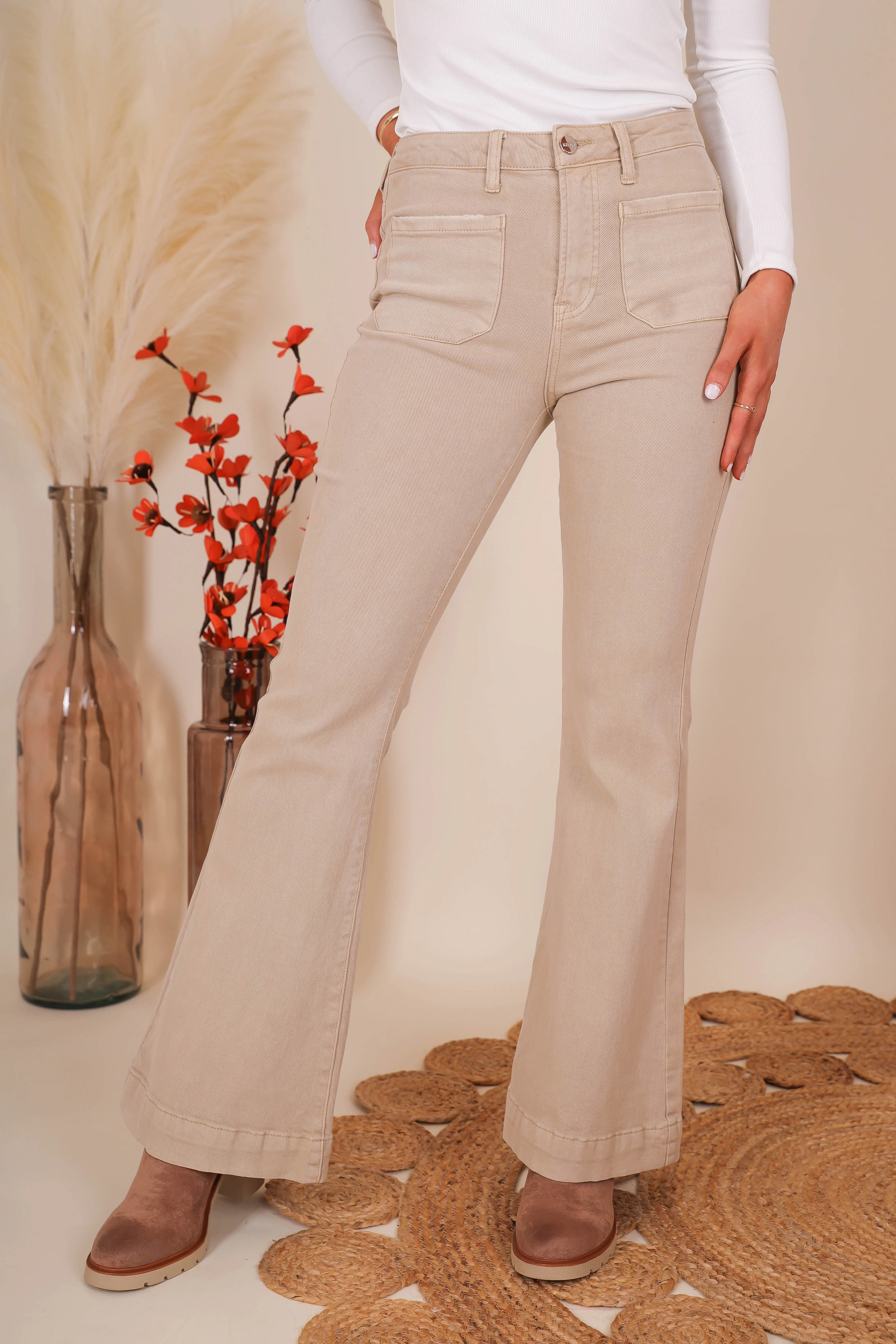 Totally Far Out Flares-Khaki - Image 9