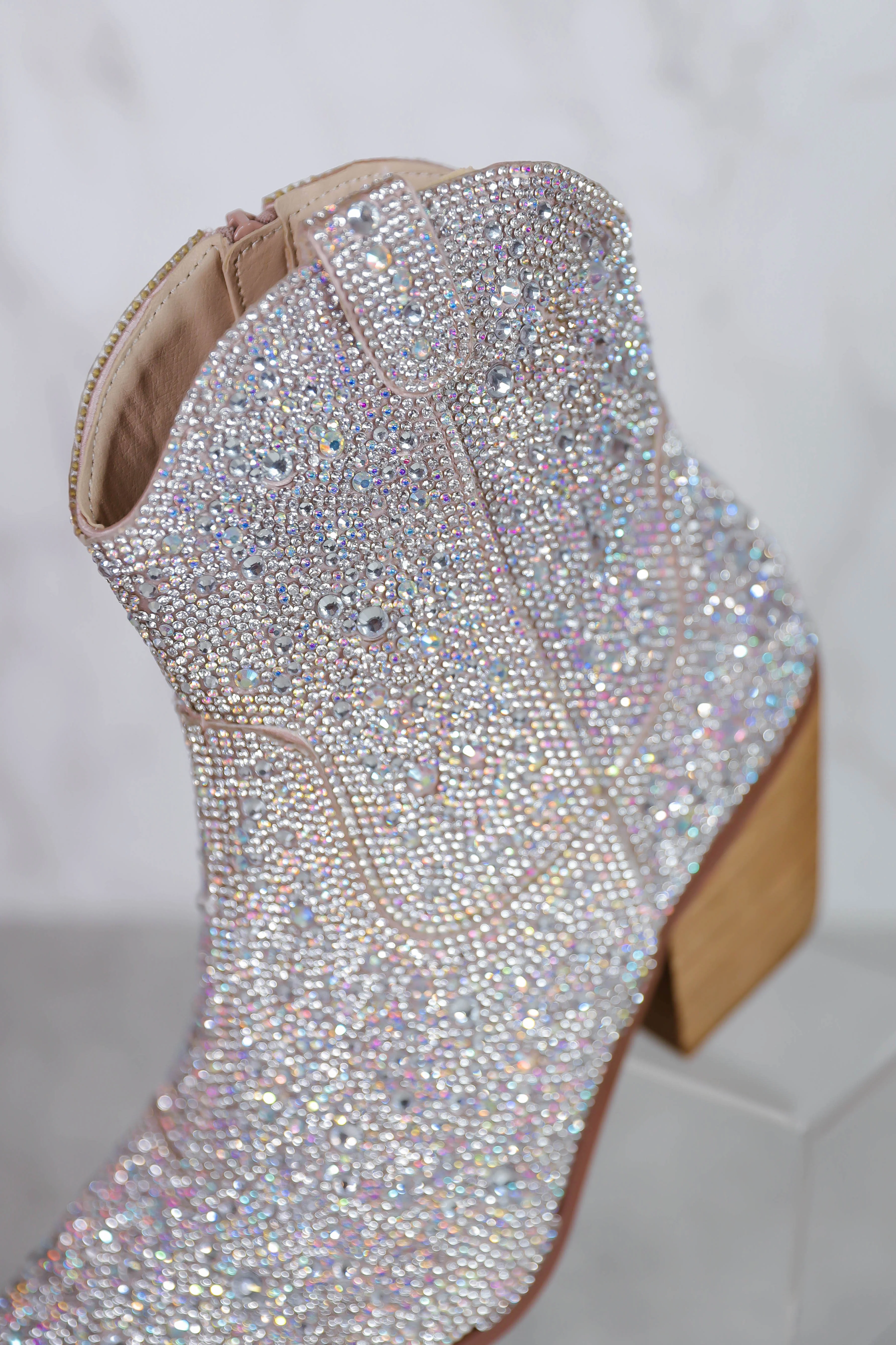 Whitney Rhinestone Western Booties-Silver - Image 3