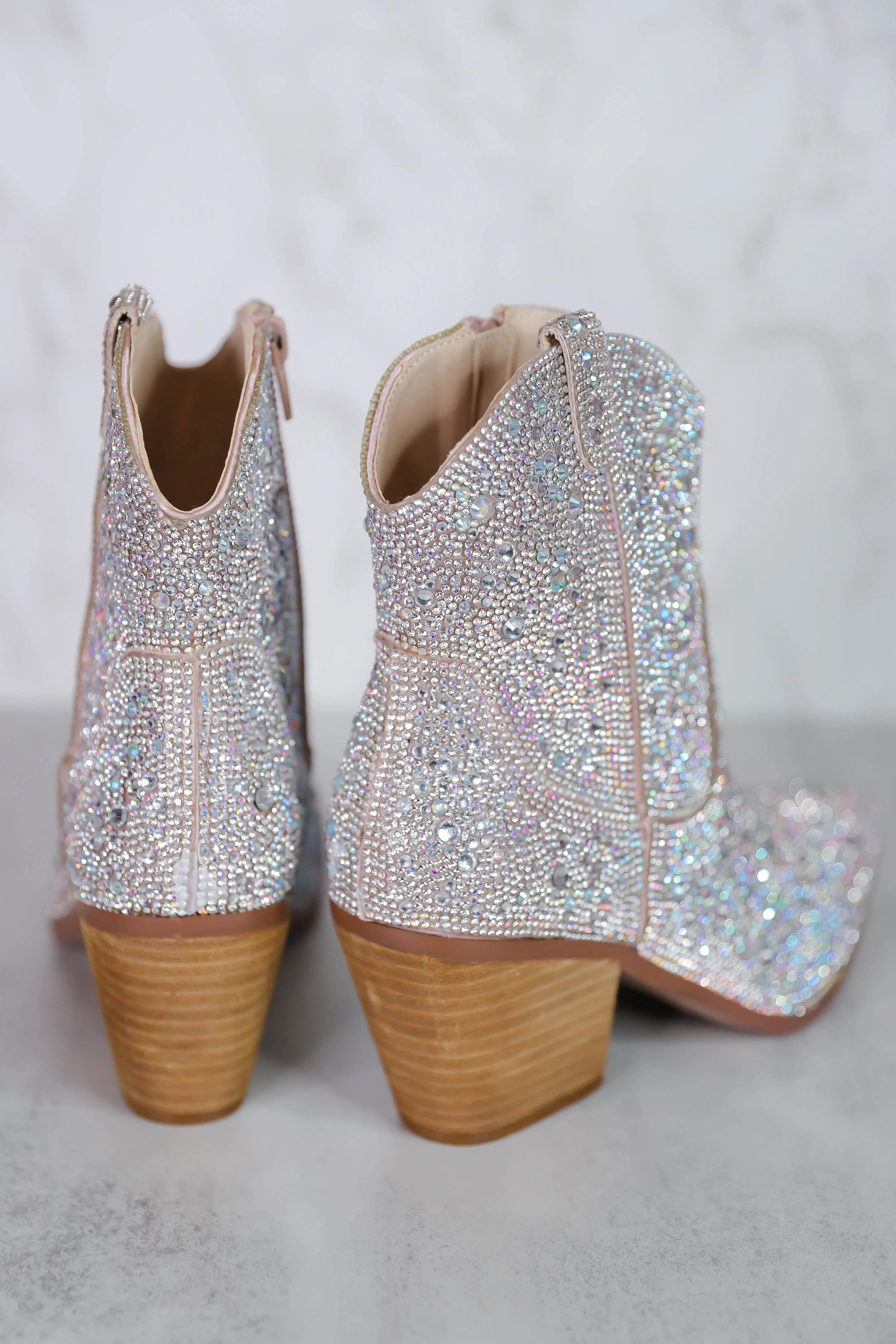 Whitney Rhinestone Western Booties-Silver - Image 7