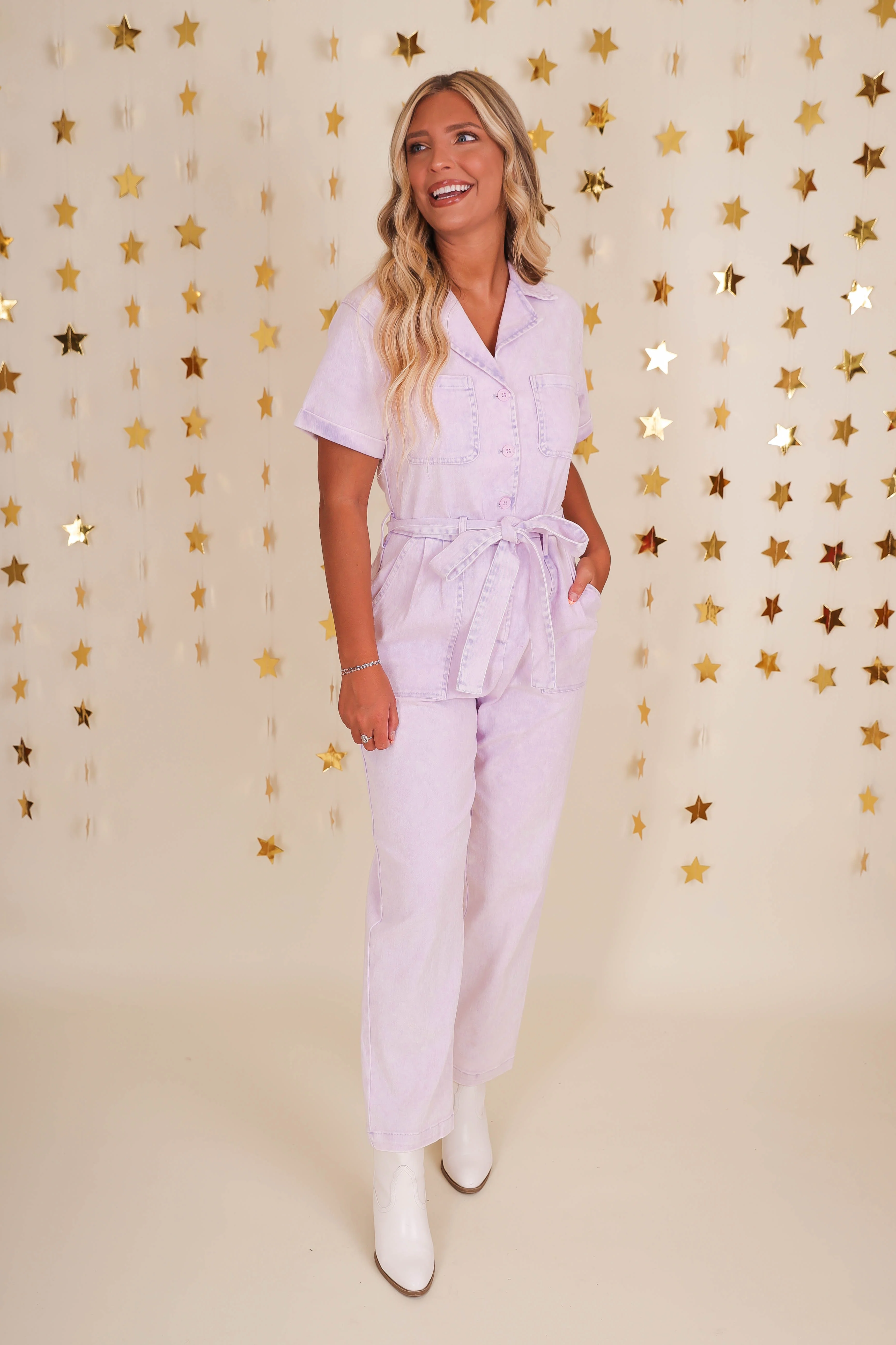 RESTOCK: Working On Myself Jumpsuit-Lilac - Image 7