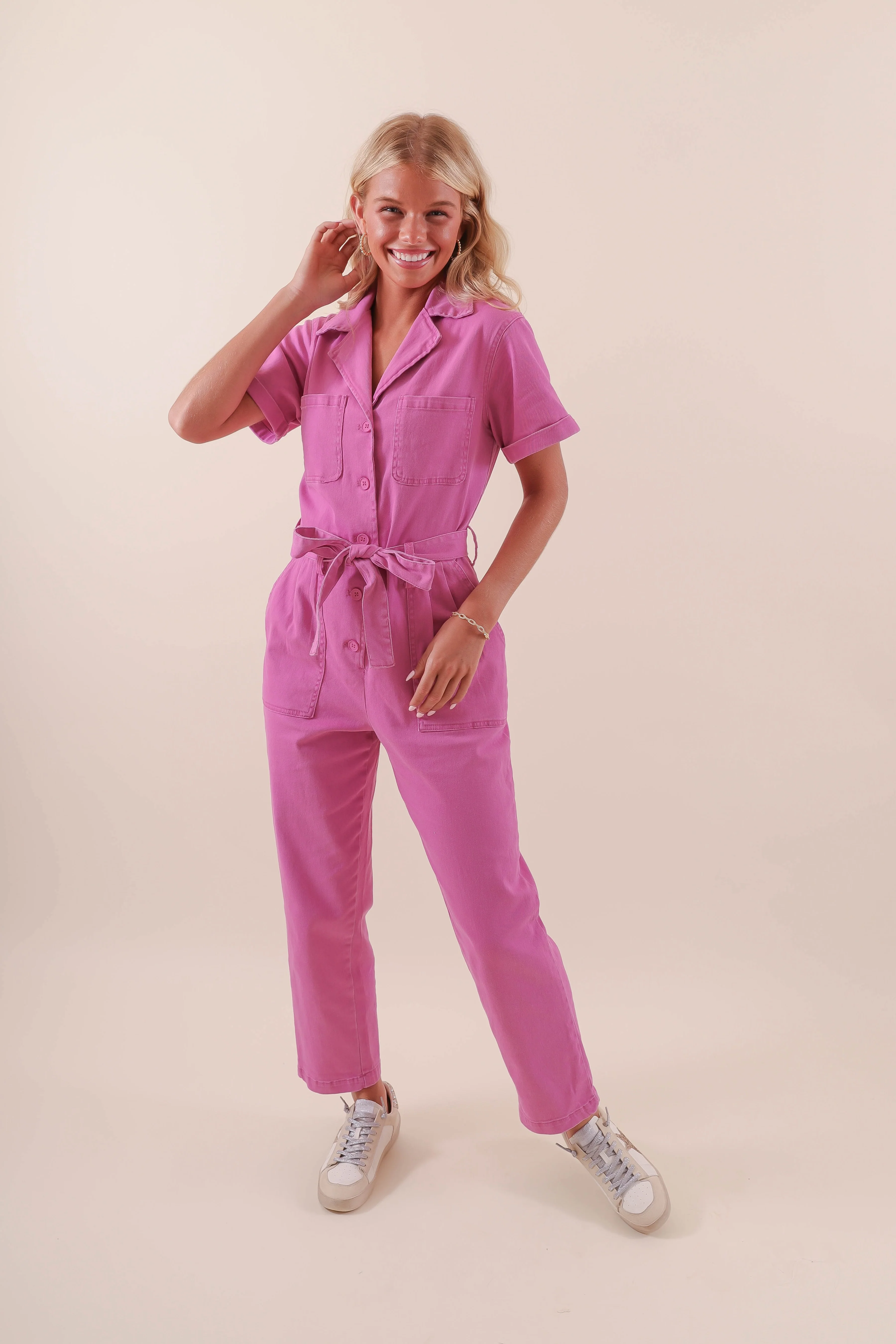 Working On Myself Jumpsuit-Magenta - Image 5